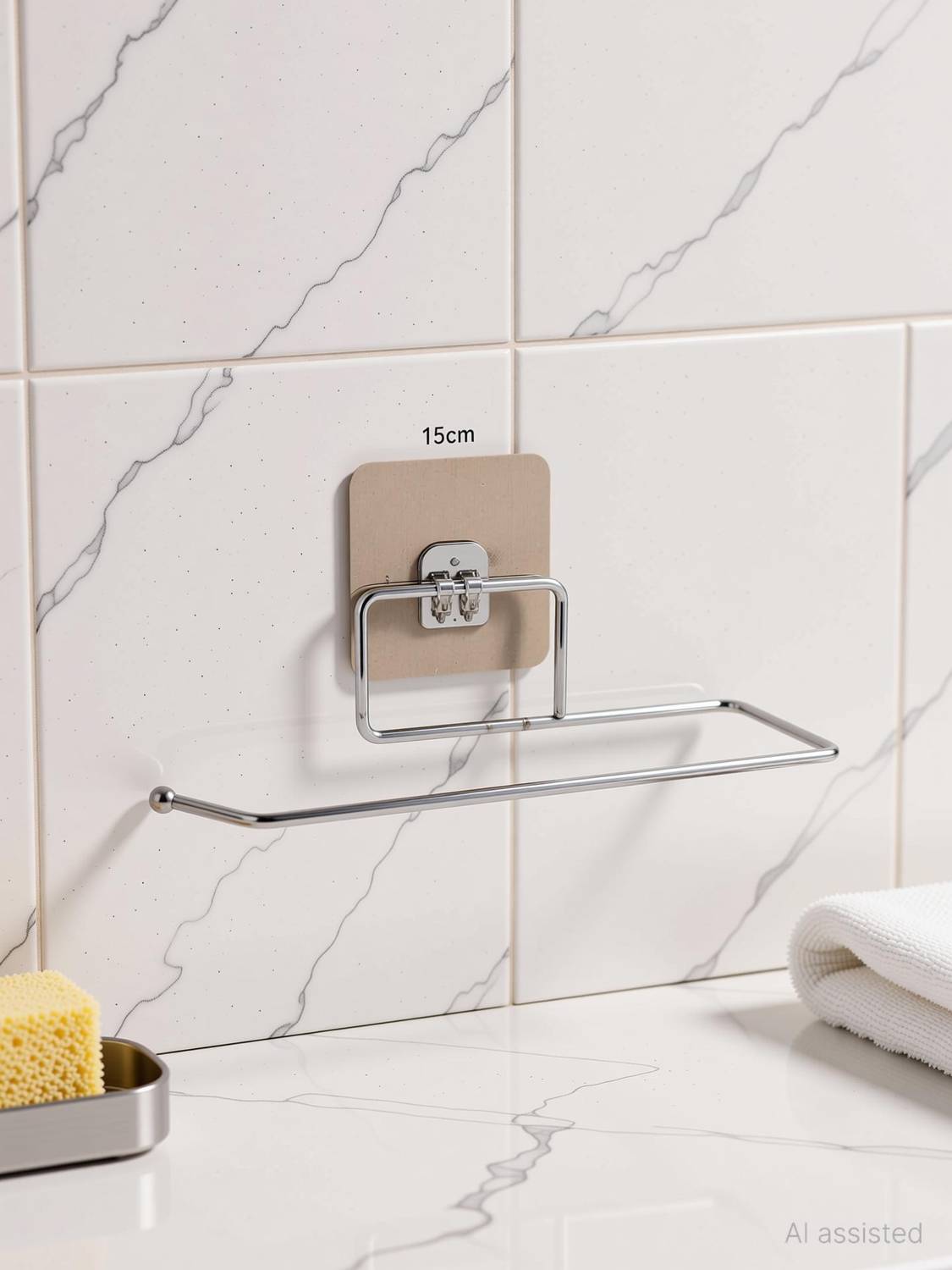 Buyer Choice Self Adhesive Paper Roll ,Tissue Paper Stand Towel Hanger Rack Kitchen Bathroom Stainless Steel Toilet Paper Holder