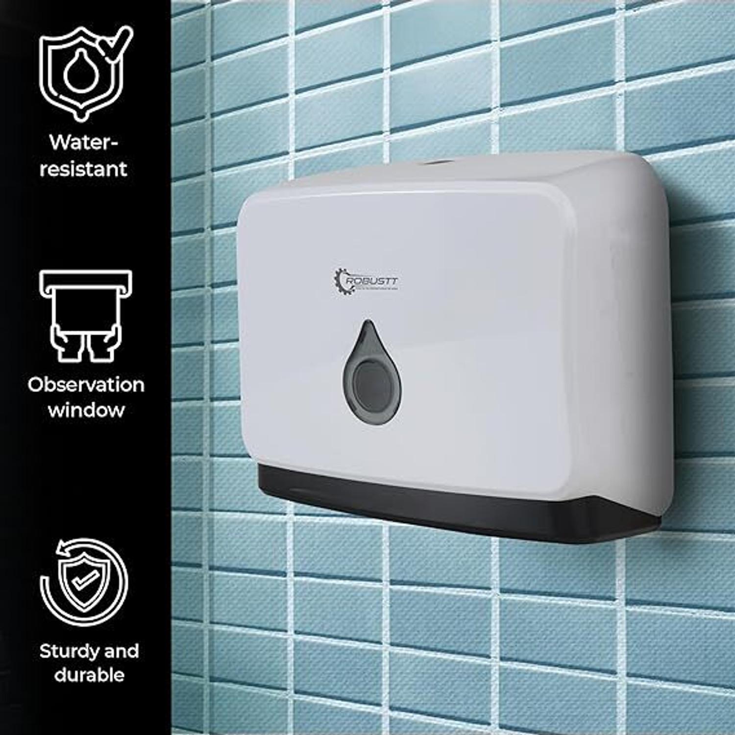 Image of Spotview Fold Paper Dispenser for Home Bathroom - White (Pack of 1) Plastic Toilet Paper Holder
