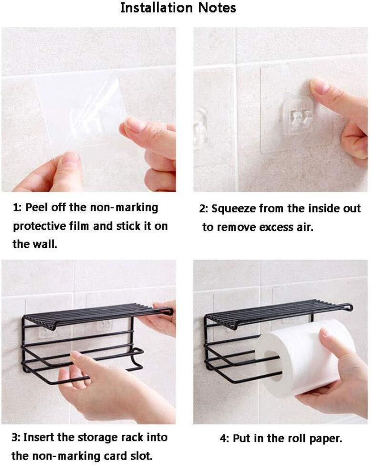 Image of JUKOL Wall Mount Toilet Paper Holder with Mobile Shelf | No Drill Rack Stainless Steel Toilet Paper Holder