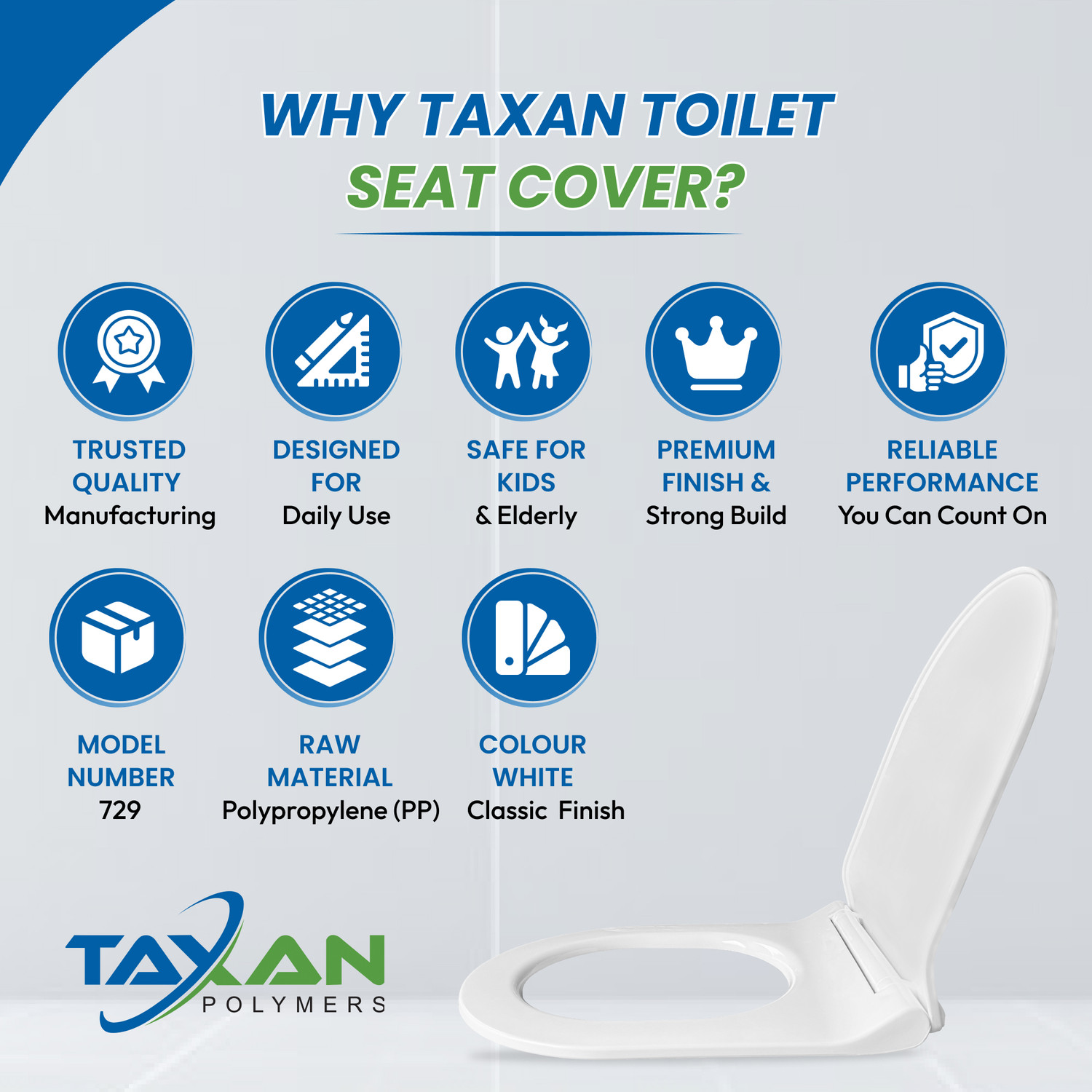 Image of TAXAN Plastic Toilet Seat Cover