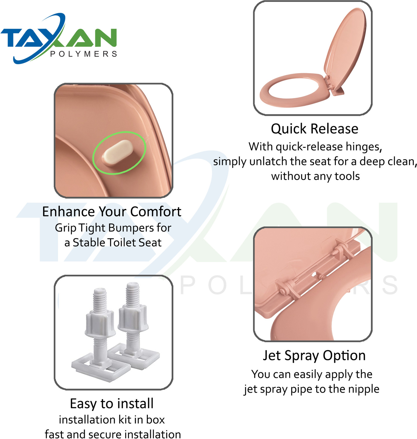 Image of TAXAN Plastic Toilet Seat Cover