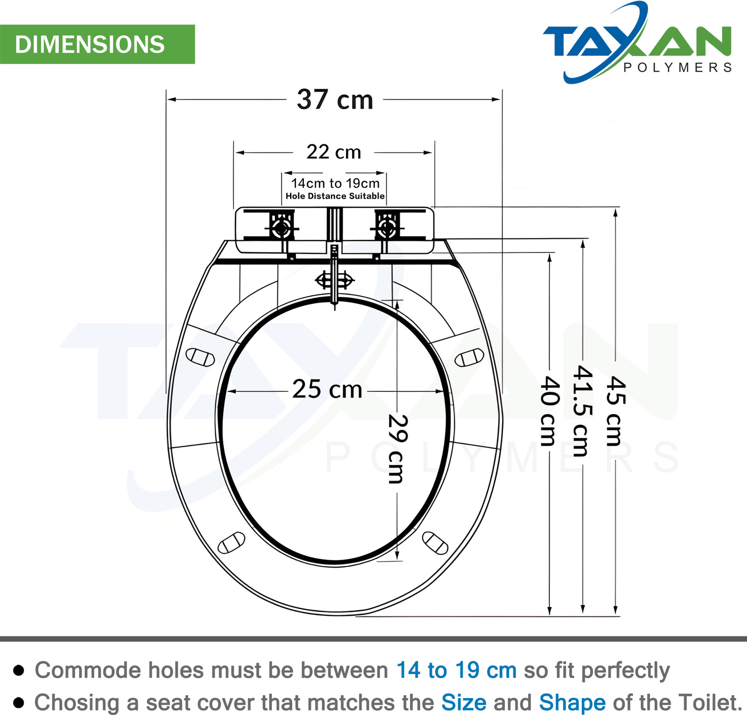 Image of TAXAN Plastic Toilet Seat Cover