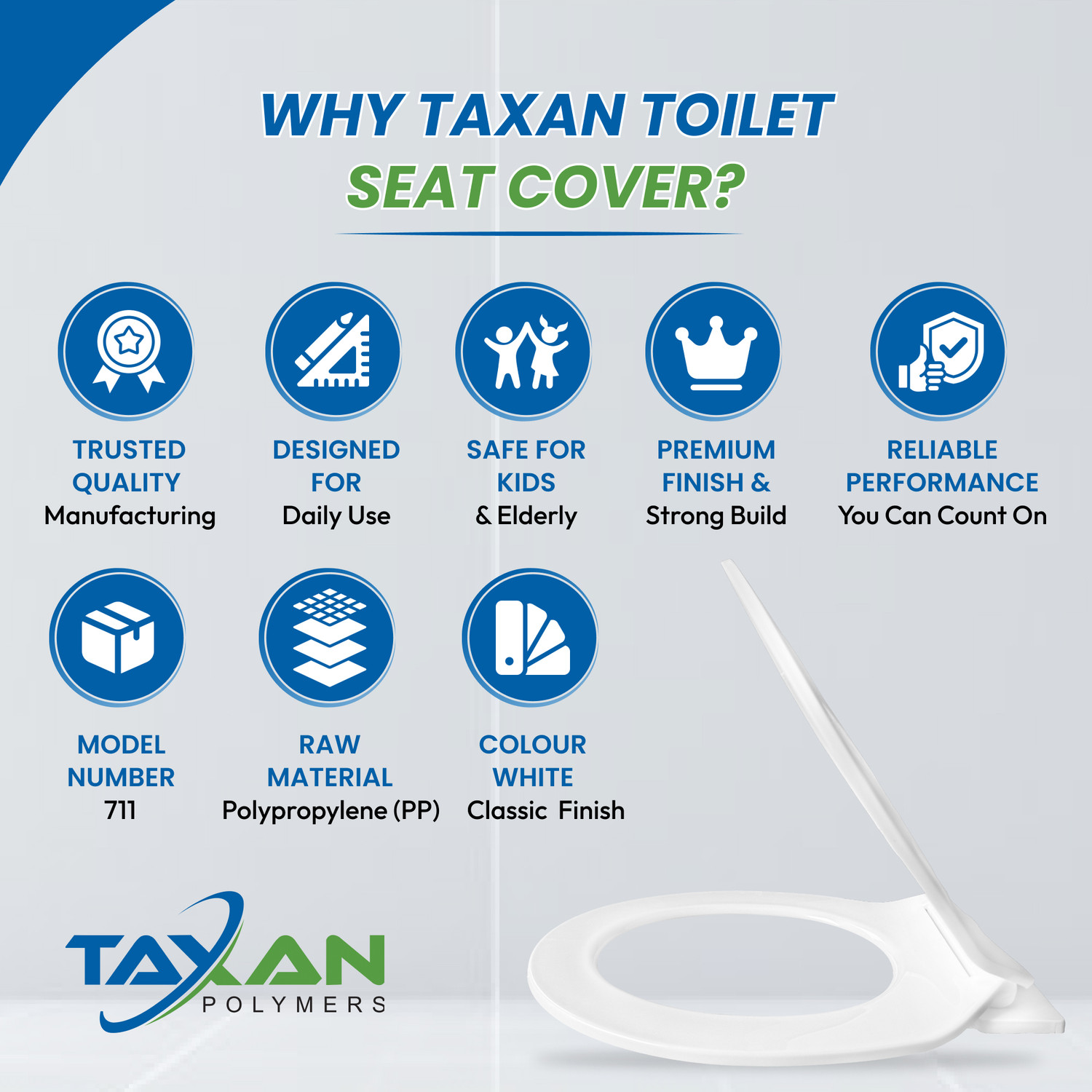 Image of TAXAN Plastic Toilet Seat Cover