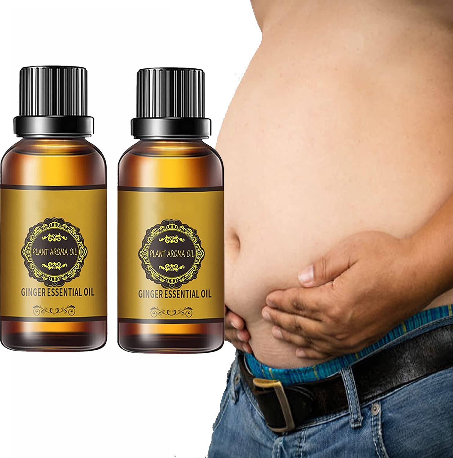 Barbers Crew Tummy Ginger Oil for Belly Drainage oil for Belly Fat Reduction-30ml-2-Bottle- Men & Women