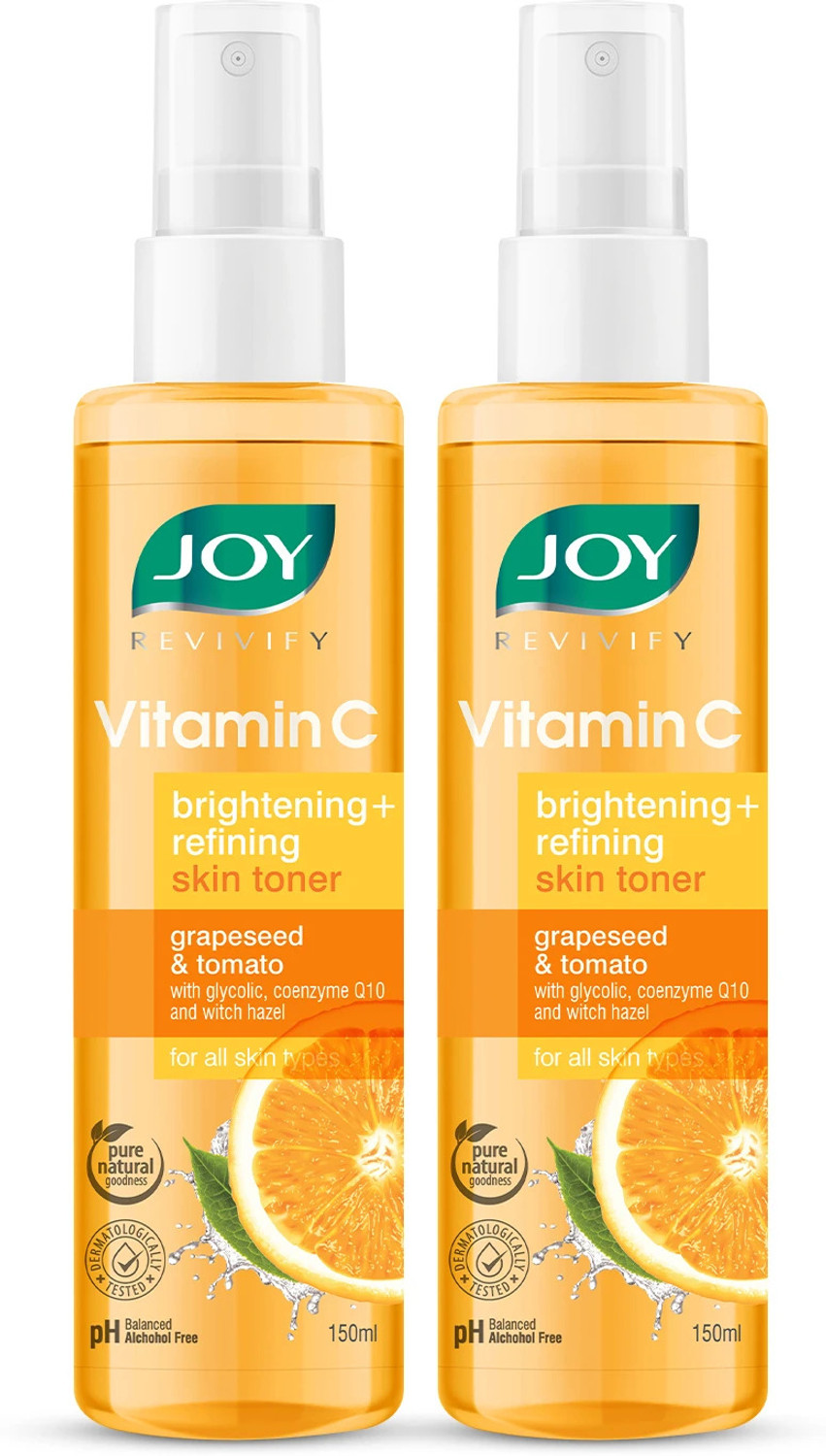 Joy Vitamin C Skin Brightening Toner with Grapeseed and Tomato (2X150ml) Men & Women