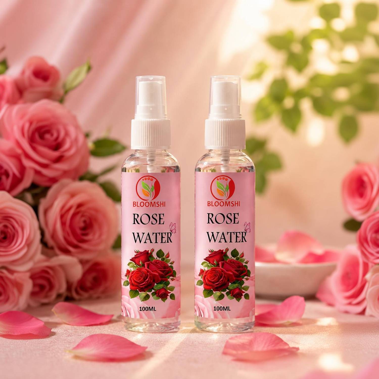 BLOOMSHI Rose Water Facial Mist Spray, 100ml Men & Women