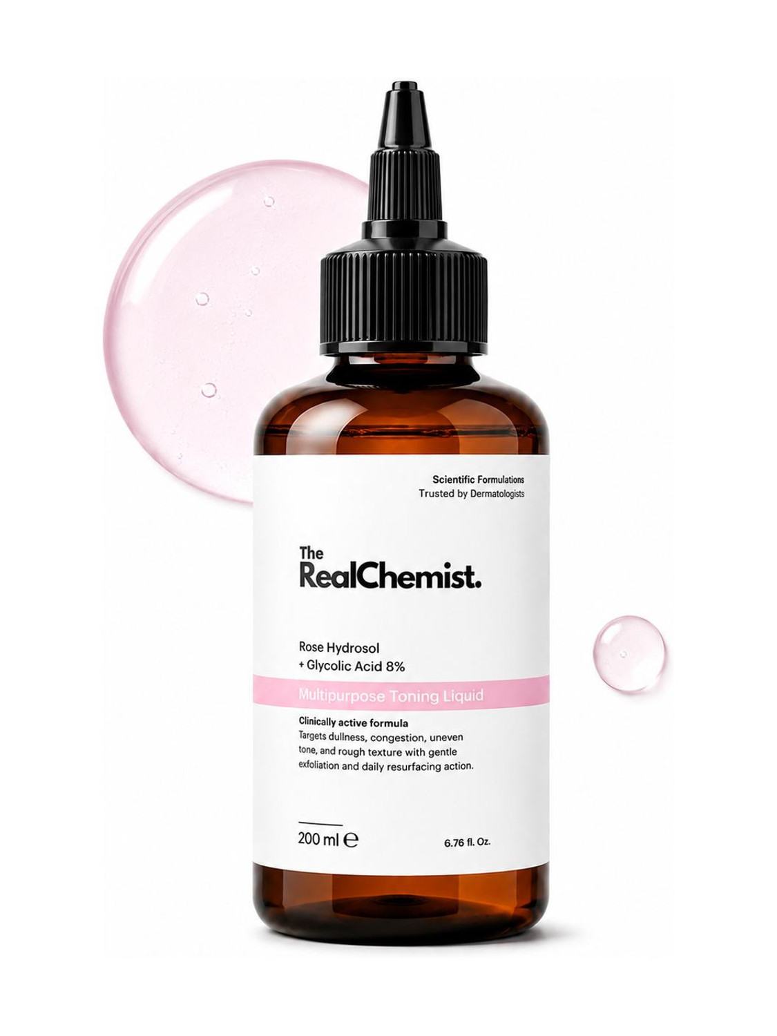Image of The Real Chemist 8% Glycolic Acid Toner For Glowing Skin | For Body, Face, & Scalp Men & Women Men & Women