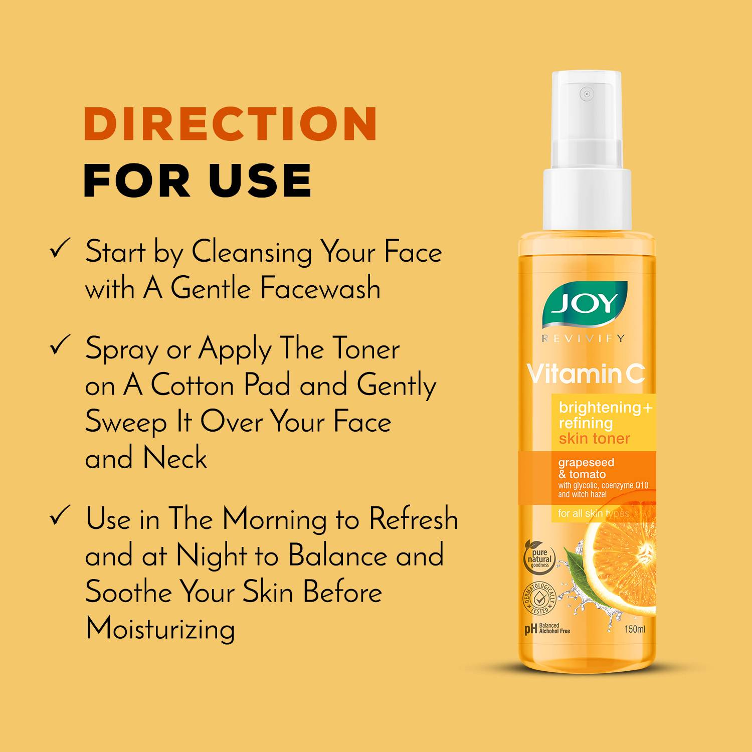 Joy Vitamin C & Natural AHA Toner 100ml - Image 5