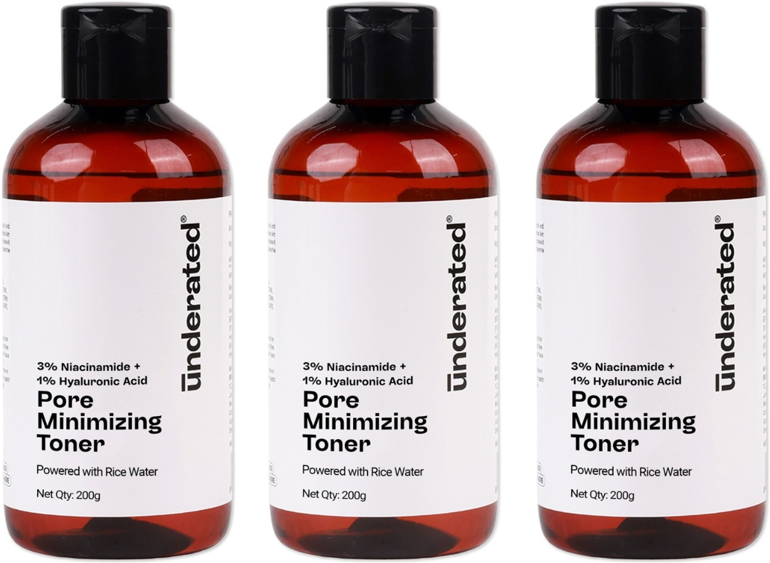 Image of UNDERATED Niacinamide 3% Hyaluronic Acid 1% Pore Minimizing Toner With Rice Water Extract Men & Women