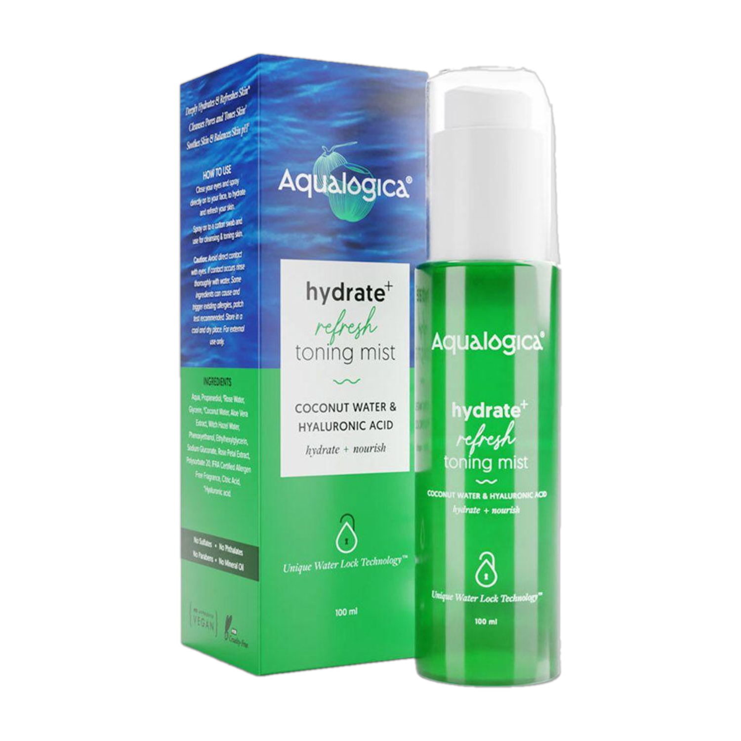 Image of Aqualogica Hydrate+ Refresh Toning Mist with Coconut Water and Hyaluronic Acid Men & Women