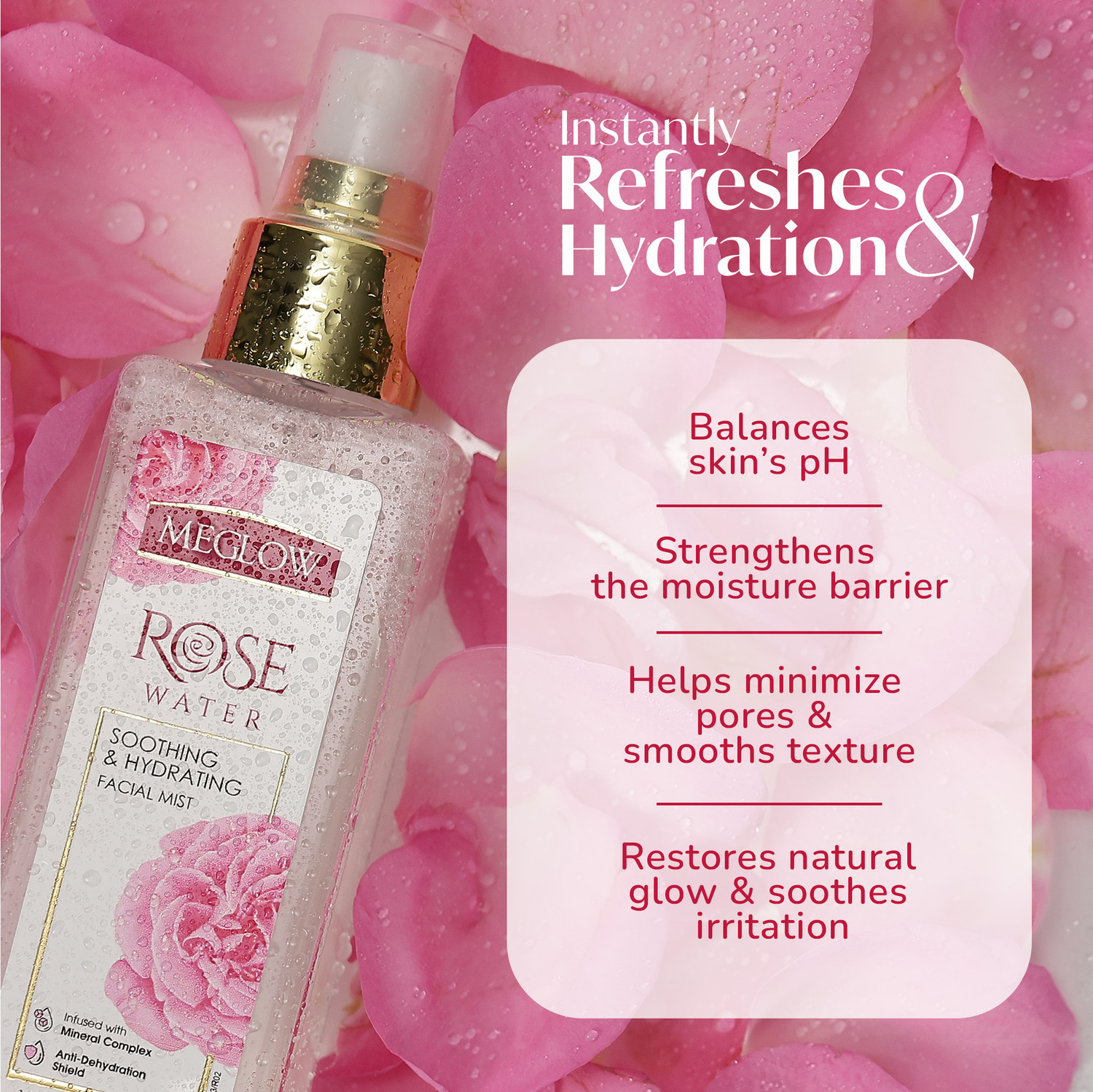 Image of meglow Rose Water Toner Mist Spray | Gulab Jal for Glowing Skin for Men & Women Men & Women