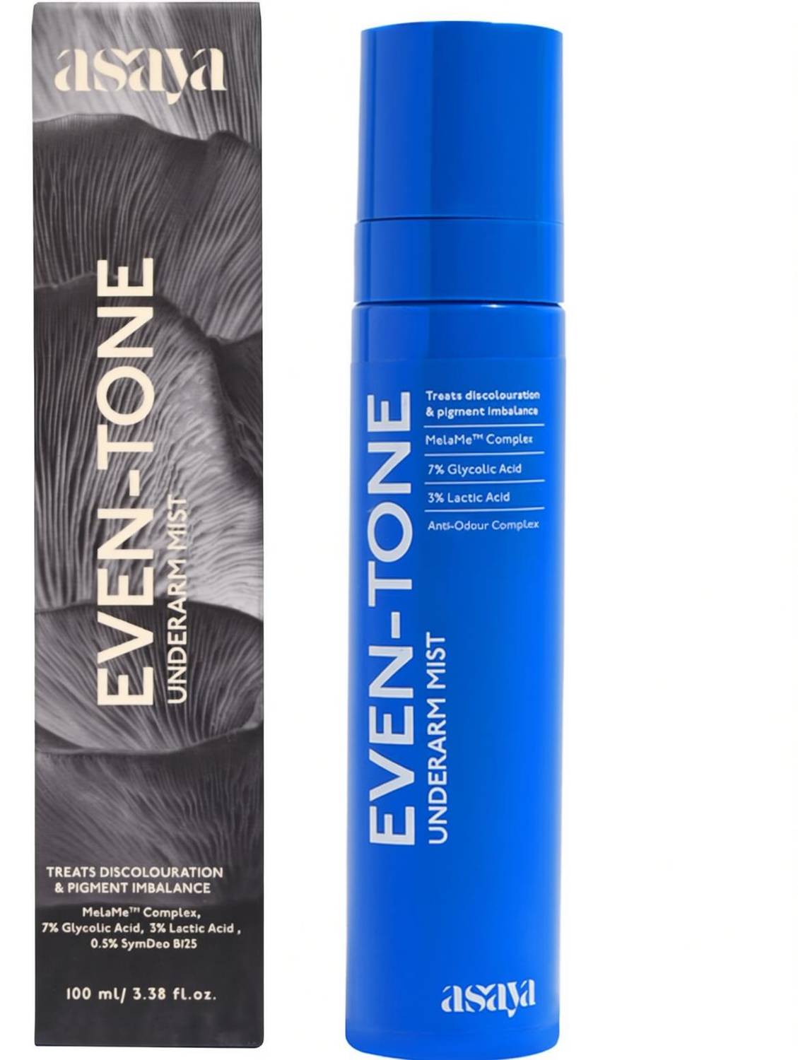 asaya Even Tone Underarm Mist Spray with Glycolic Acid for dark underarms, Men & Women Men & Women