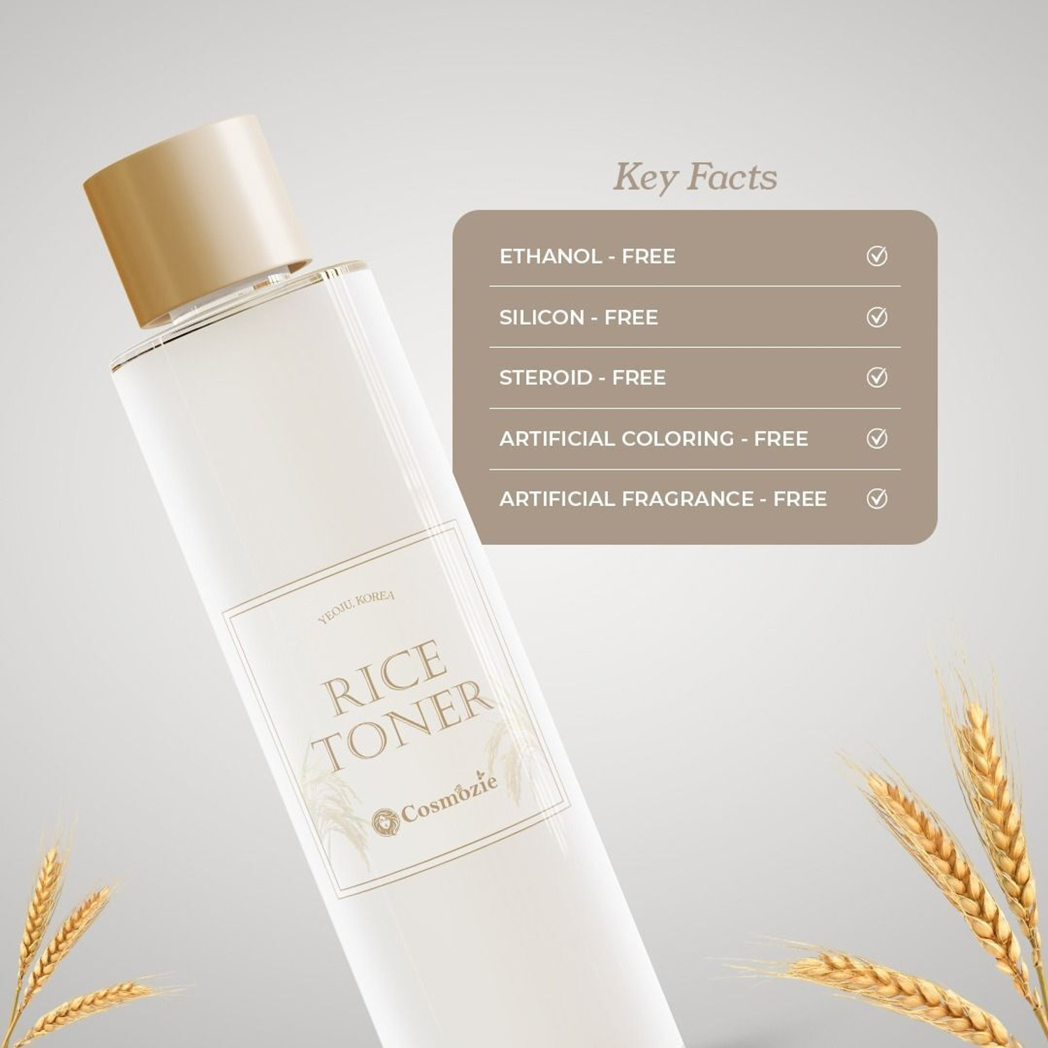 Image of Cosmozie Rice Toner Mini | Hydrating & Brightening Milky Toner for Glowing Skin (100 ml) Men & Women