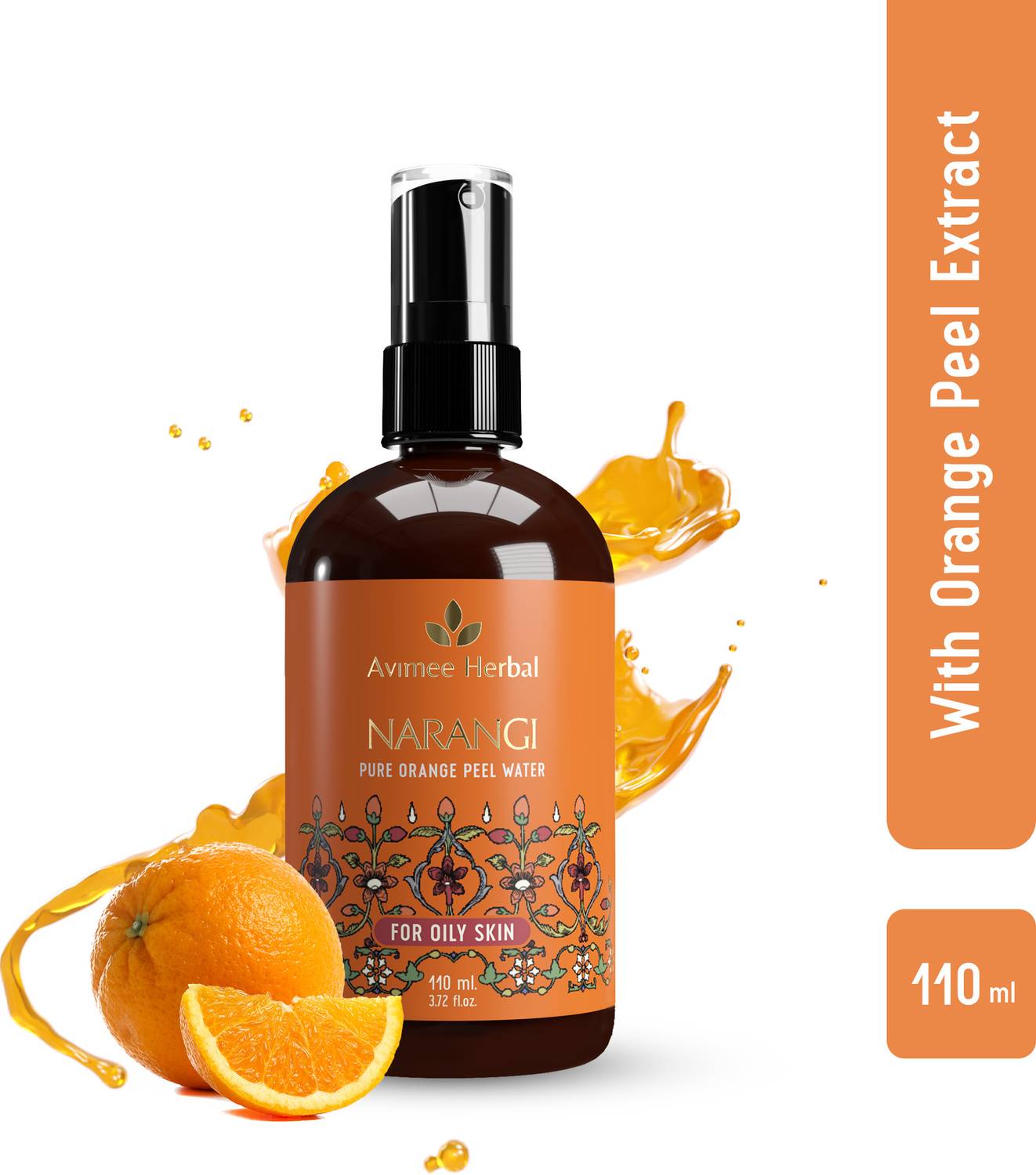 Avimee Herbal Narangi Water | Natural Astringent | Reduces Pores | Orange Peel Extract | Men & Women