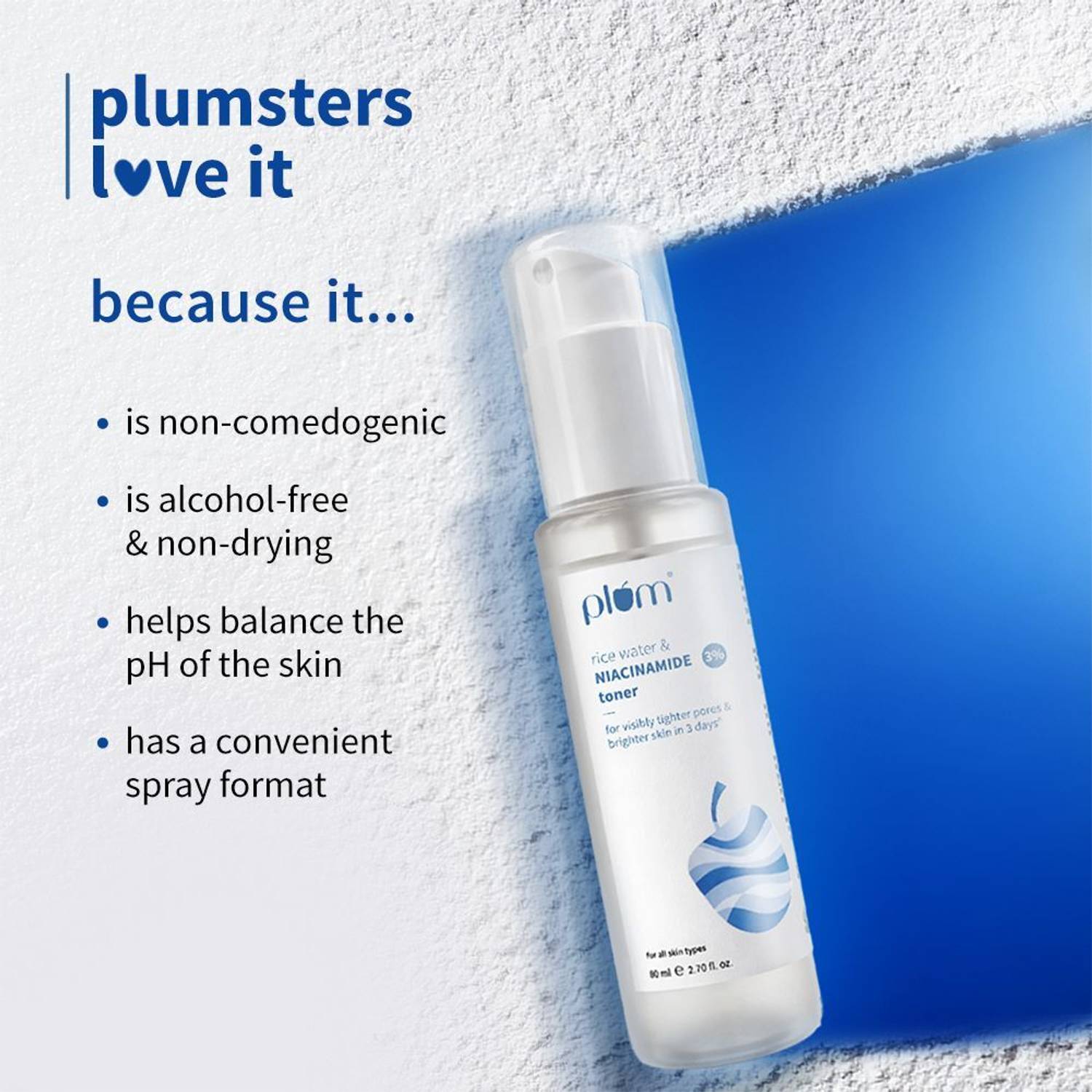 Plum 3% Niacinamide & Rice Water Face Toner - Image 4