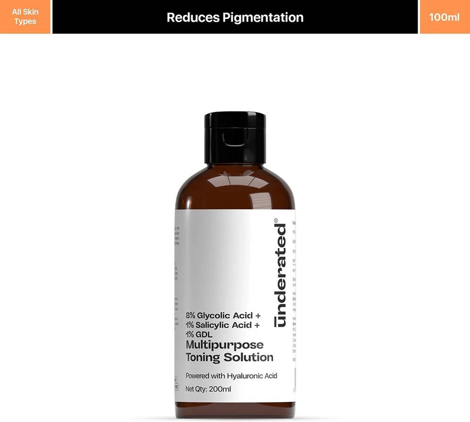 UNDERATED 8% Glycolic Acid + Salicylic Acid Toning Solution