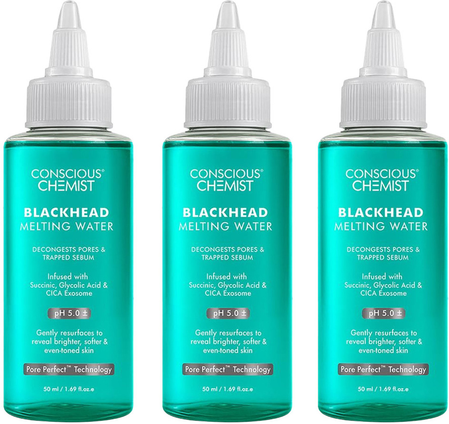 Image of Conscious Chemist Blackhead Melting Water | Succinic, Glycolic Acid & CICA Exosome. Smooth Pores Men & Women