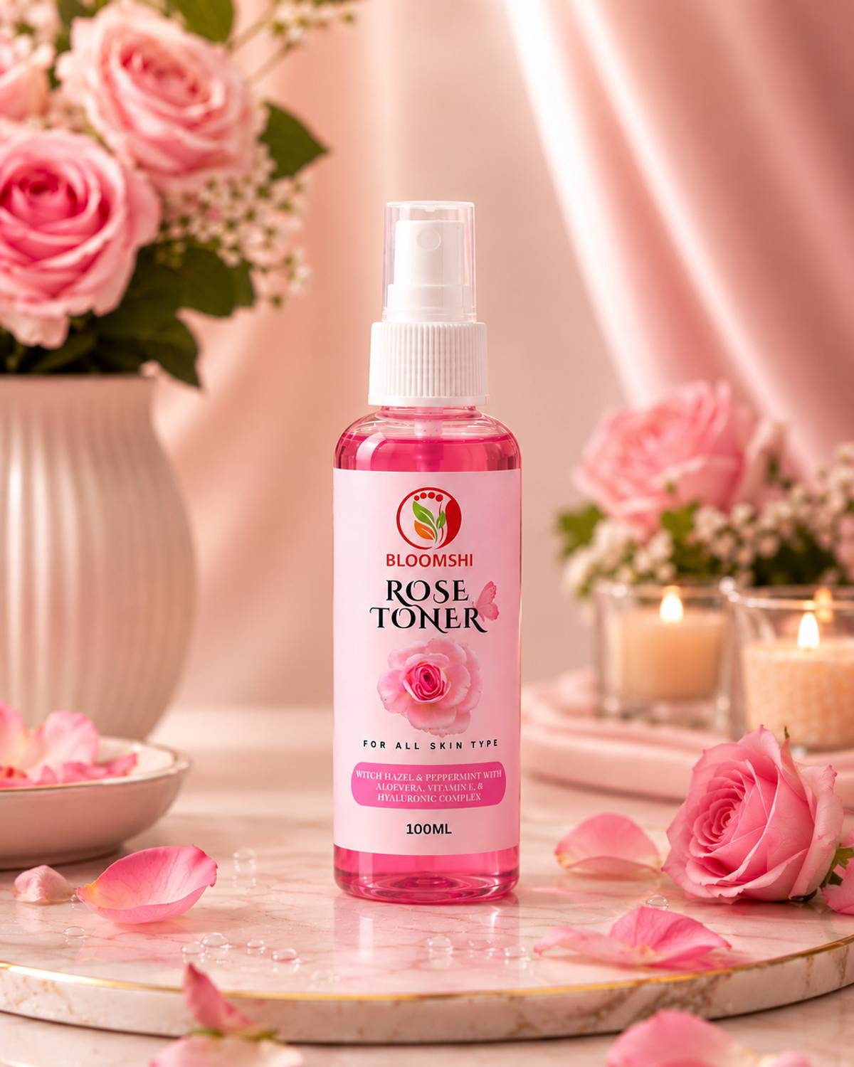 BLOOMSHI Rose Face Toner for Refreshing & Hydrating Men & Women Men & Women