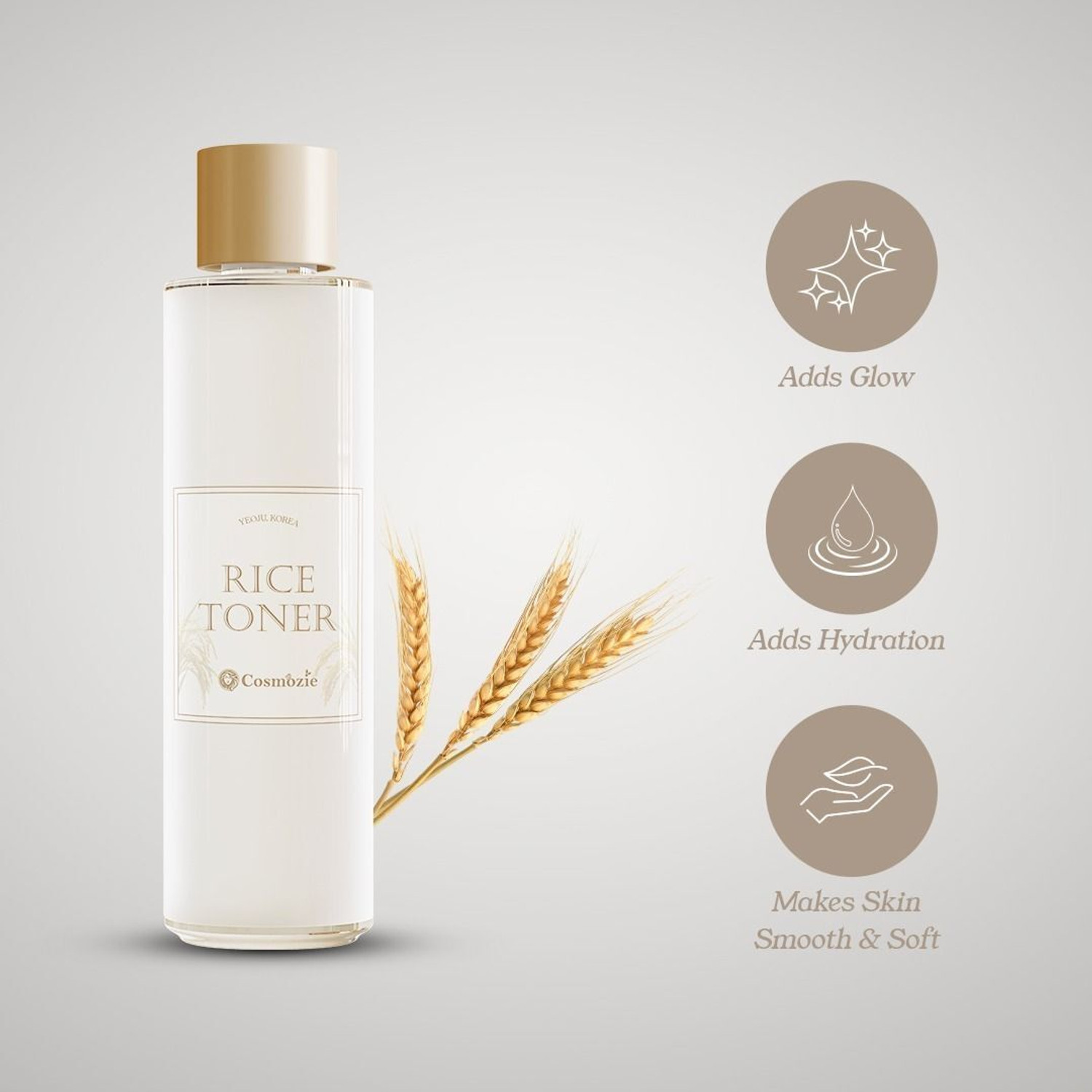 Image of Cosmozie Rice Toner Mini | Hydrating & Brightening Milky Toner for Glowing Skin (100 ml) Men & Women