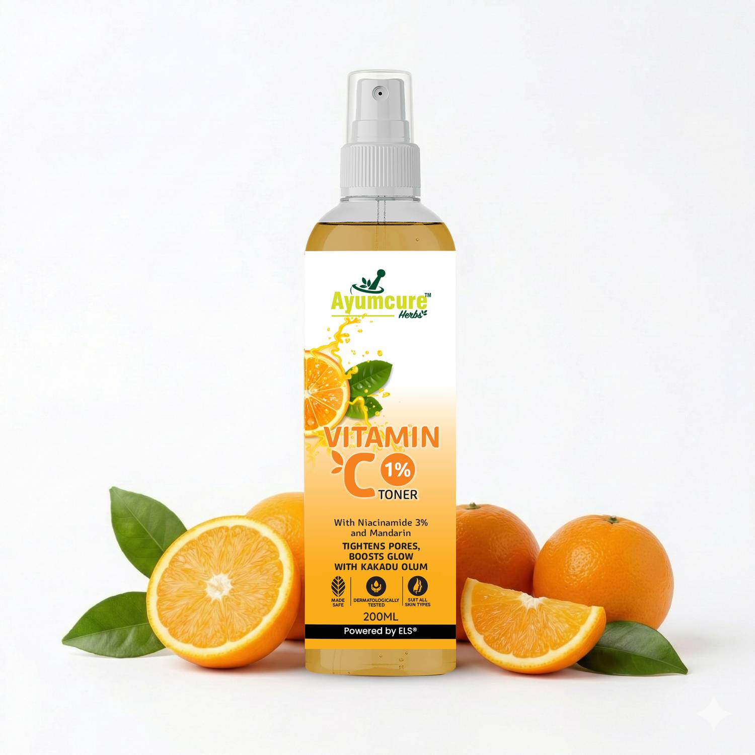Ayumcure 1% Vitamin C Toner with 3% Niacinamide for Glowing, Hydrated Skin Men & Women