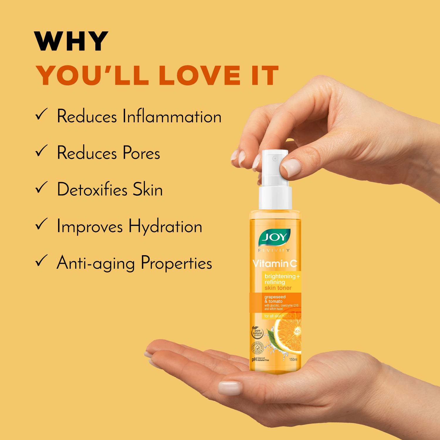 Joy Vitamin C & Natural AHA Toner 100ml - Image 4