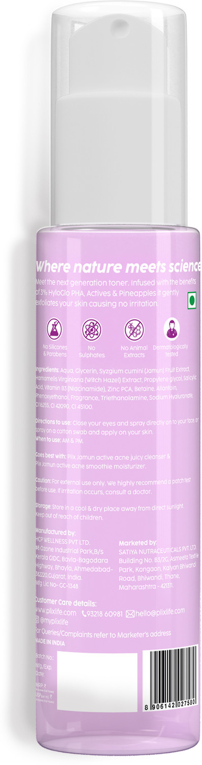 Image of The Plant Fix Plix Jamun Clarifying Fruity Toner Alcohol Free With Niacinamide & Jamun Extract Men & Women
