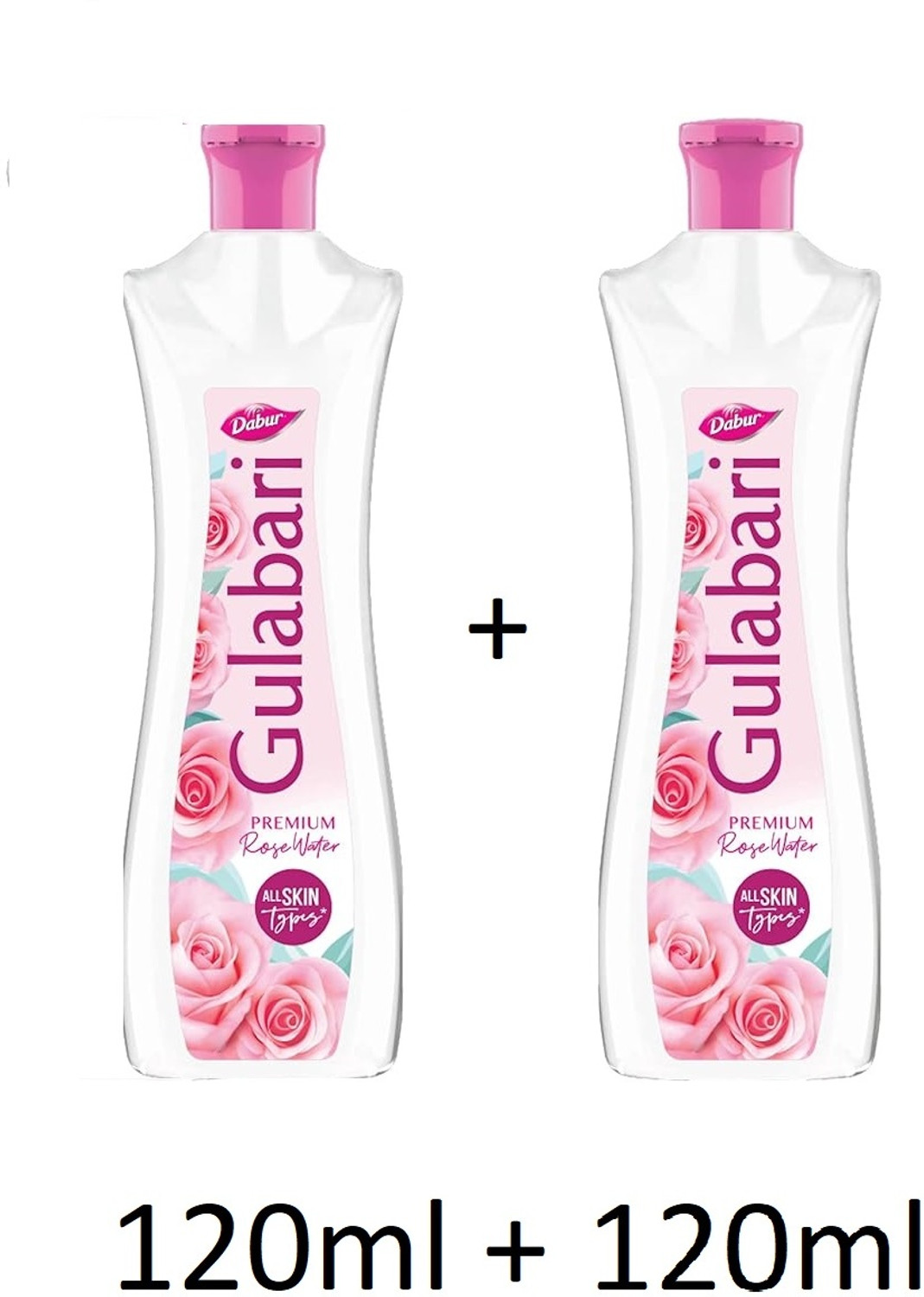 Image of Dabur GULABARI PREMIUM Rose Water 120ml + 120ml Men & Women (240 ml)