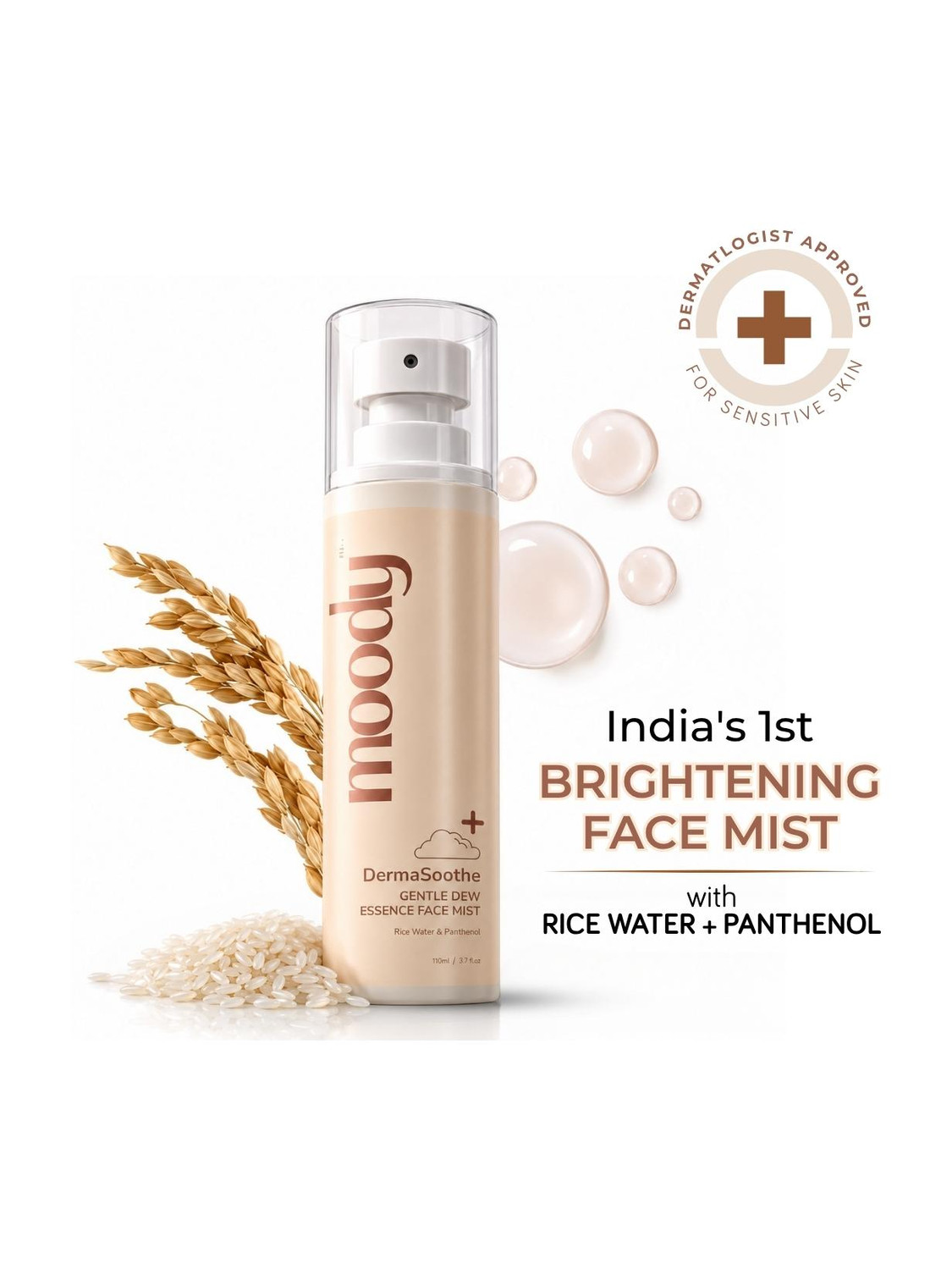 Image of MOODY DermaSoothe Face Mist Barrier Repairing Toner with Rice Water Men & Women