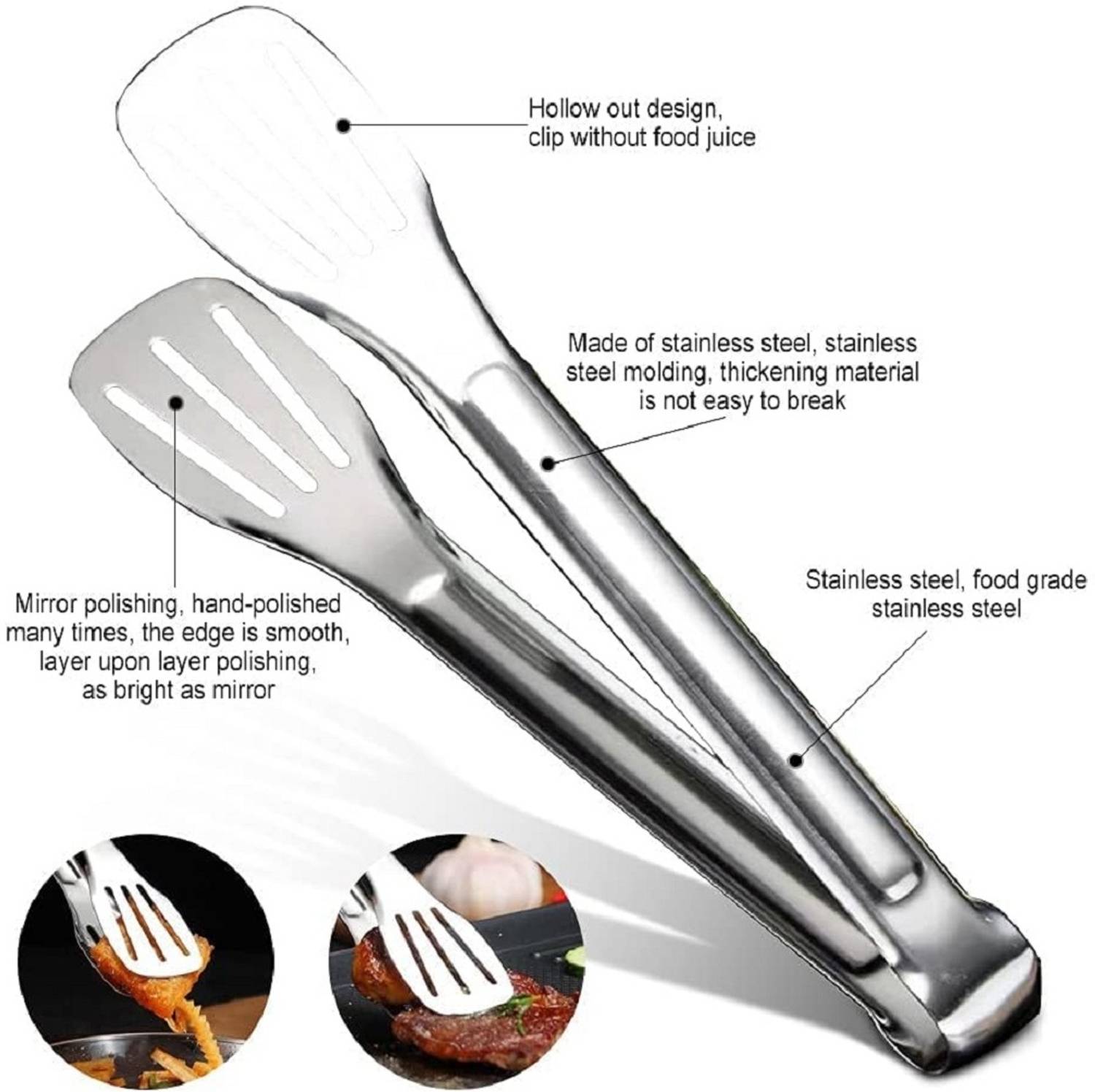 U-Taste Silicone Tip Kitchen Tong Set: 7/9/12 inch, Heat Resistant, for