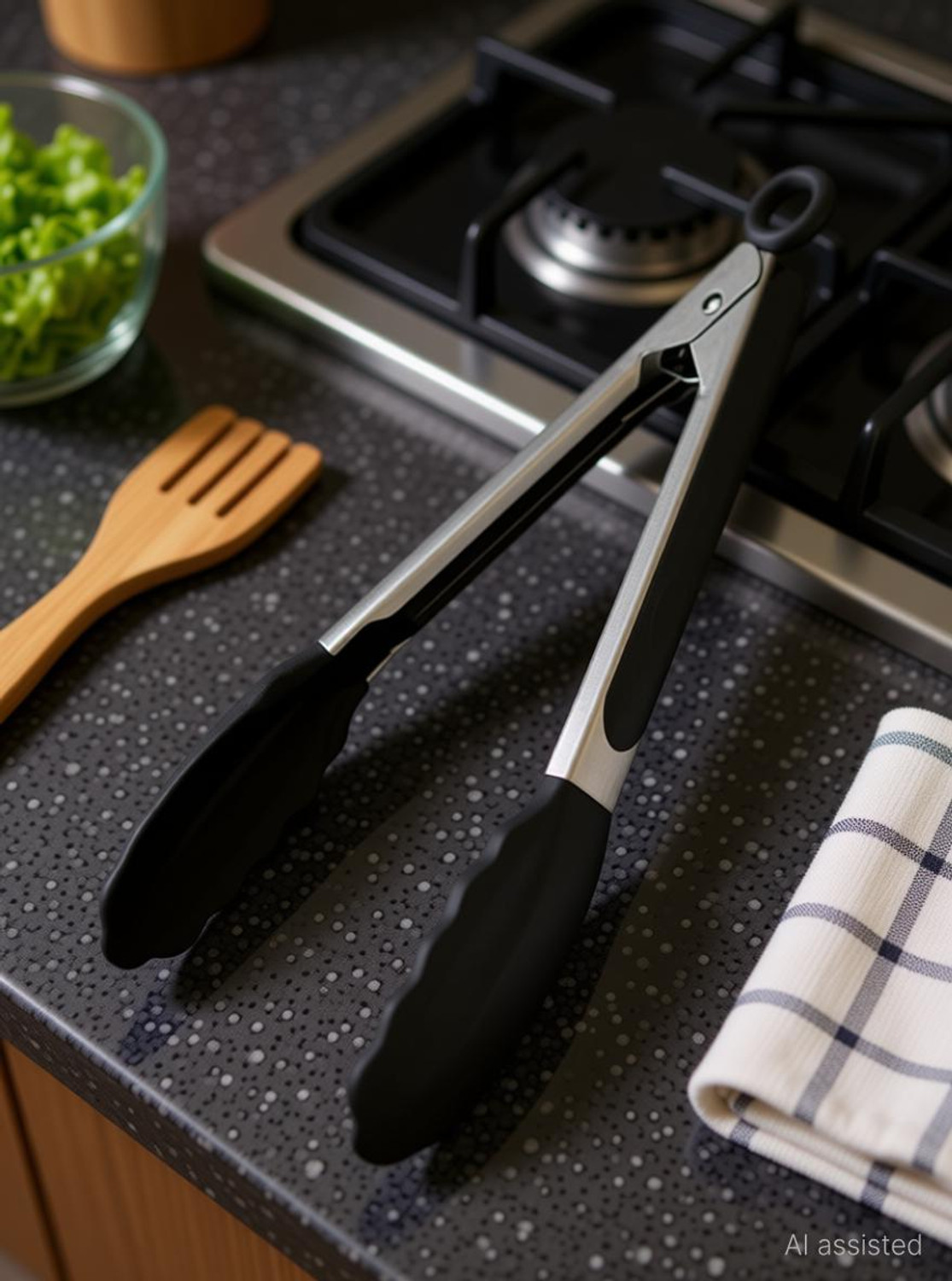 Image of atrmitra Silicone Tong(1 pc) Silicone Kitchen Tongs | Heat Resistant| BBQ, Salad & Serving Tongs 22 cm Serving Tongs