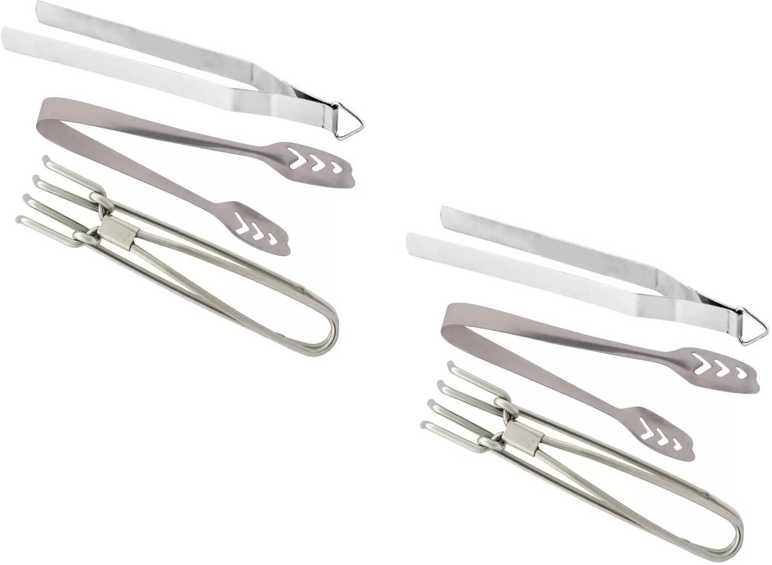 A2SK Stainless Steel Roti and Momo Chimta with Pakkad / 28.5 cm, 20.5 cm, 20.5 cm Ice, Roasting, Salad, Serving, Steak, Utility Tong Set