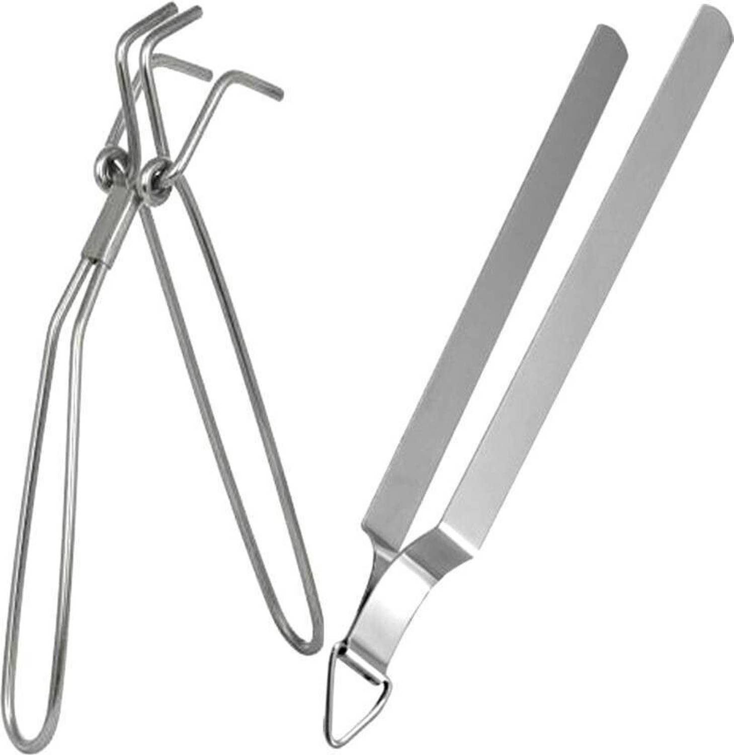 A2SK Iron steel polish Steel Pakkad/Utility Tong & Roti Chimta/Utility Tong for Kitchen Silver 30 cm Roasting, Utility Tong Set