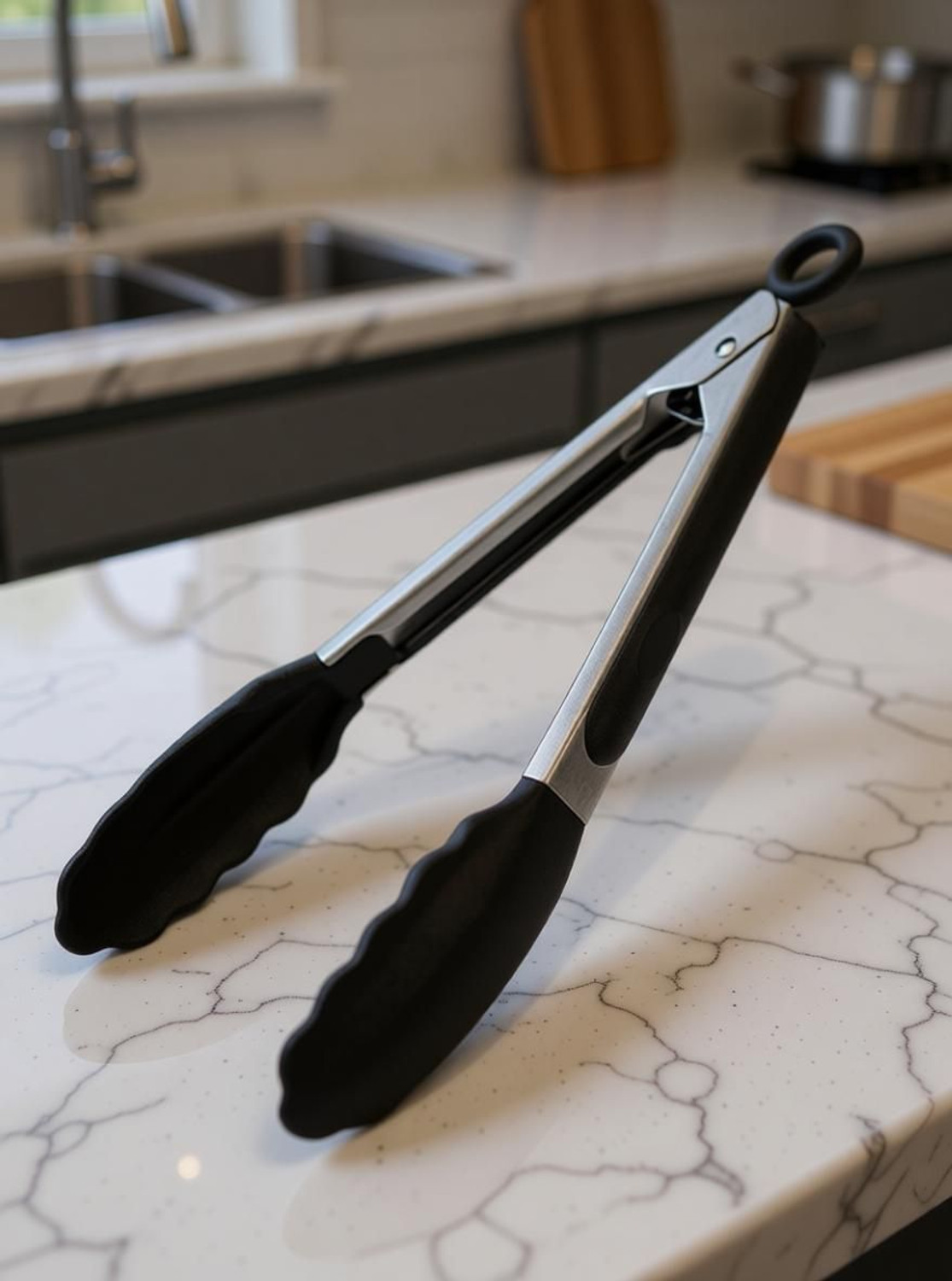 Image of atrmitra Silicone Tong(1 pc) Silicone Kitchen Tongs | Heat Resistant| BBQ, Salad & Serving Tongs 22 cm Serving Tongs