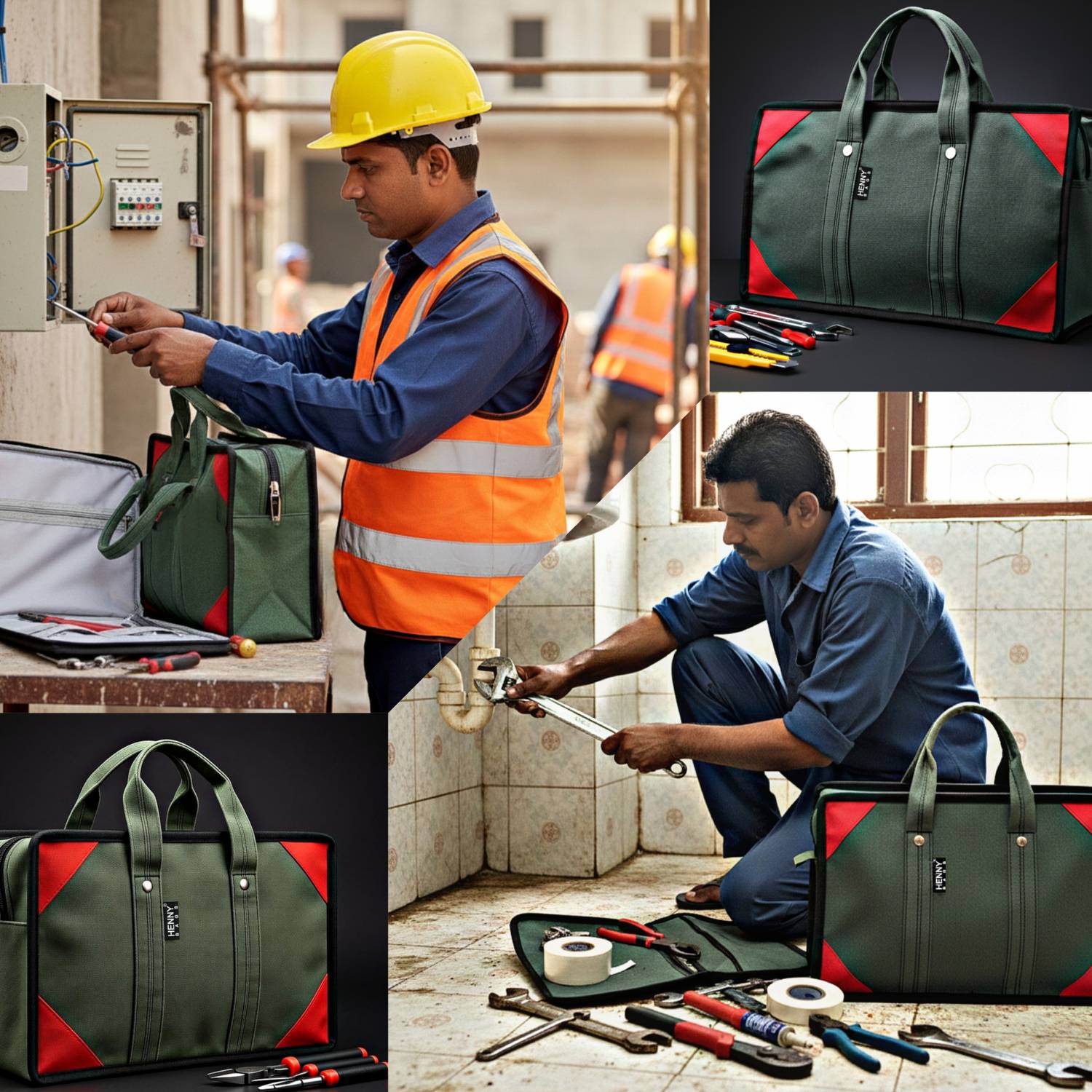 Henny bags Canvas Tool Bag for Electrician,Technician,Plumber