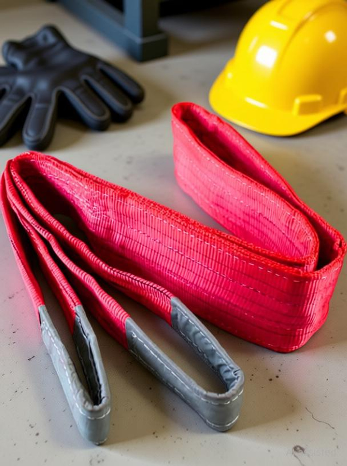Image of Conclood India Polyester webbing sling lifting belt 5 ton 3 mtr (Red color) Tool Belt