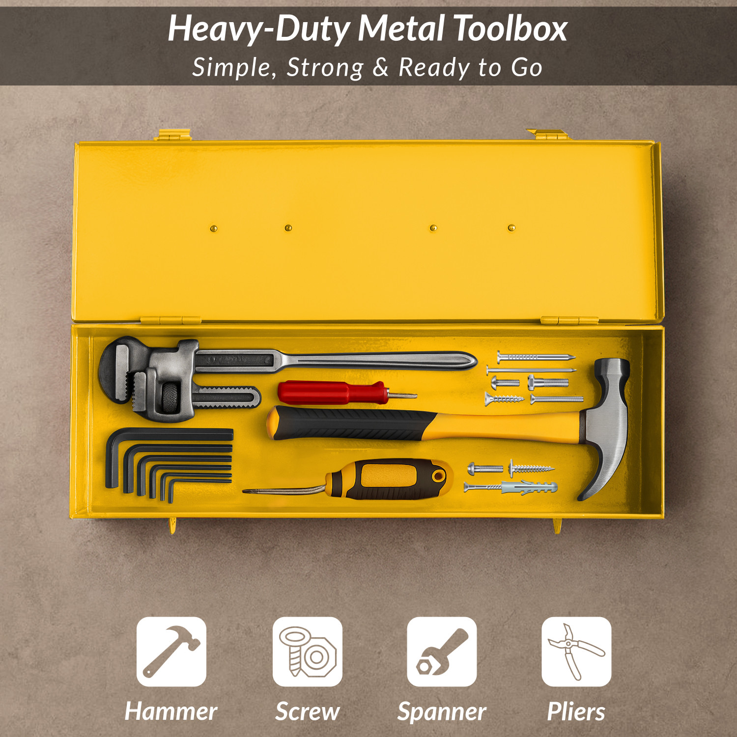 Image of Plantex 12-inch Small Tool Box for Tools /Tool Box Empty for Home Use /Compact Tools Box Tool Box