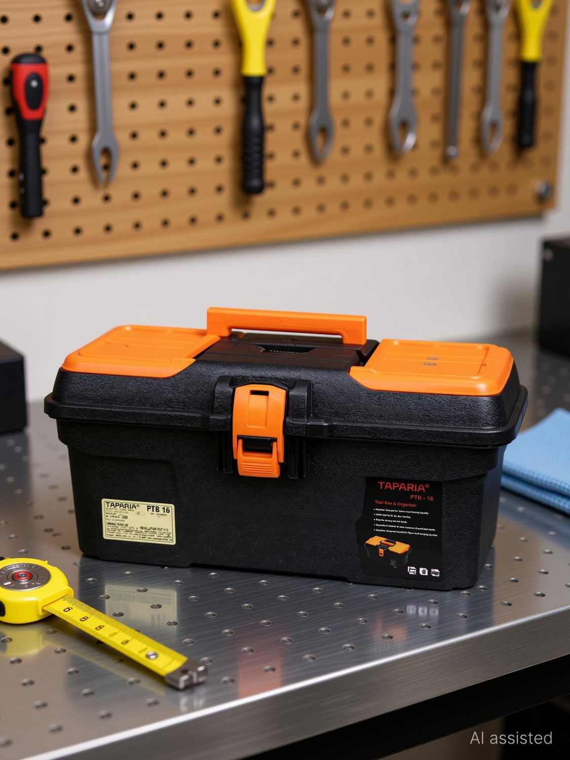 Image of TAPARIA PTB16 Compact Tool Box with Organizer Professional Tool Box with Tray