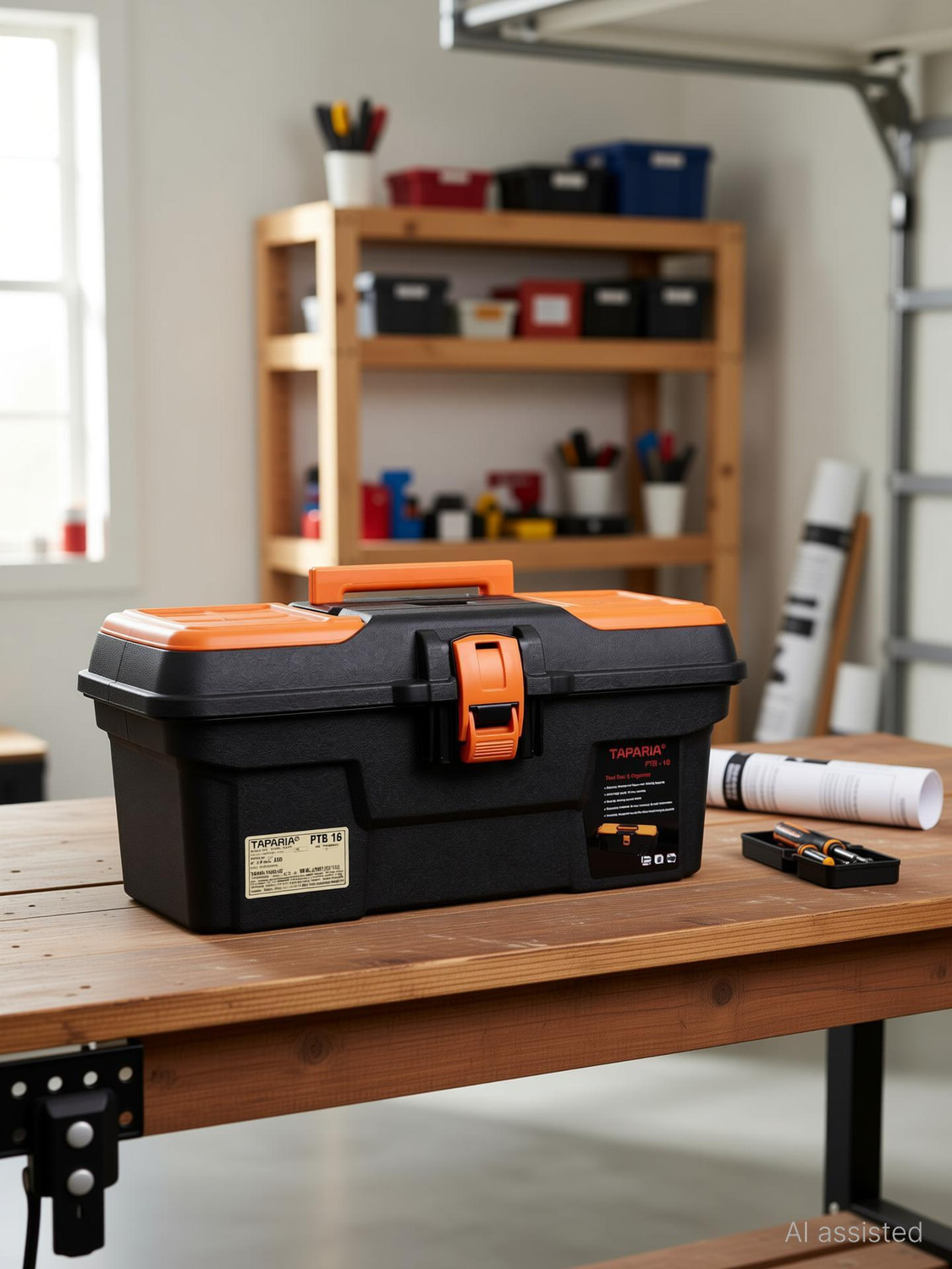 Image of TAPARIA PTB16 Compact Tool Box with Organizer Professional Tool Box with Tray