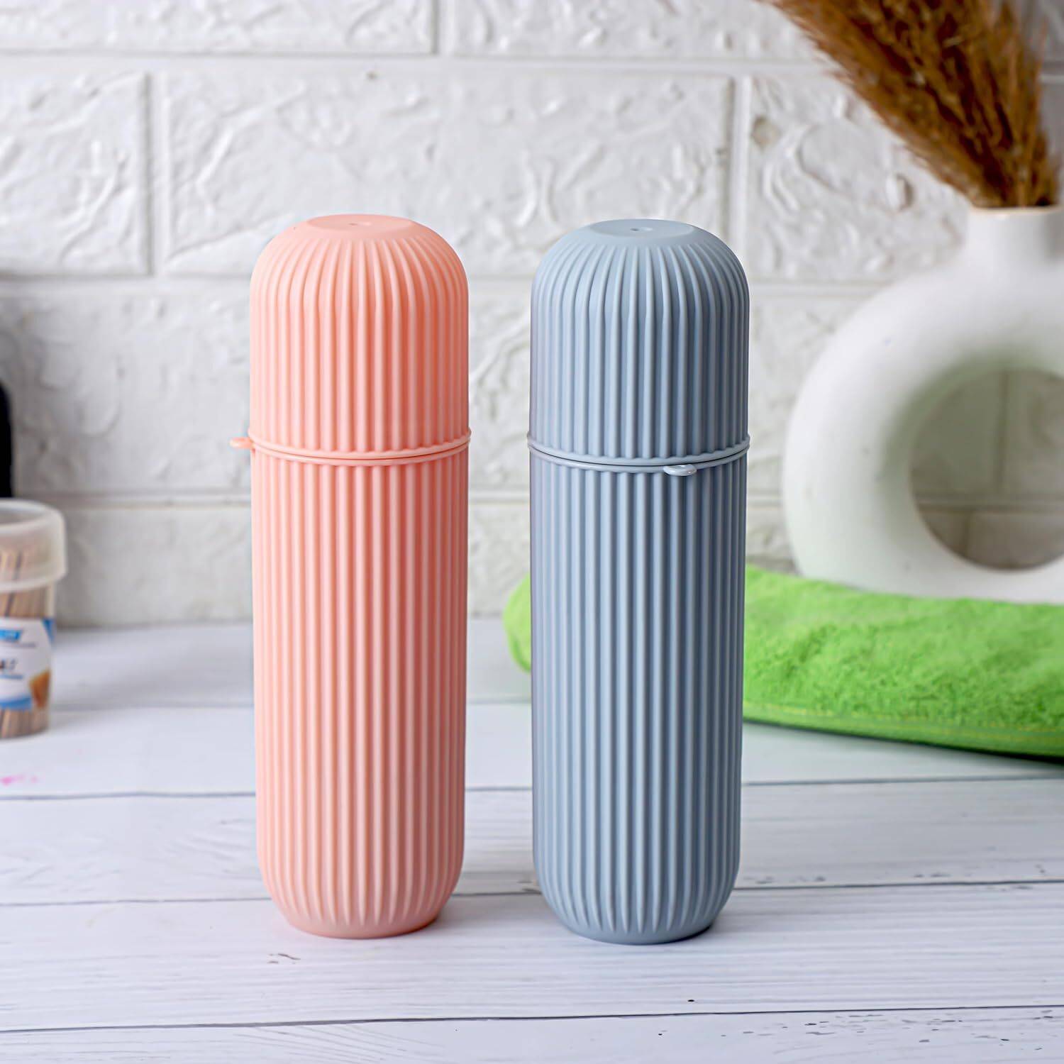 anjil Capsule Portable Toothbrush Storage case 2pic Plastic Toothbrush Holder