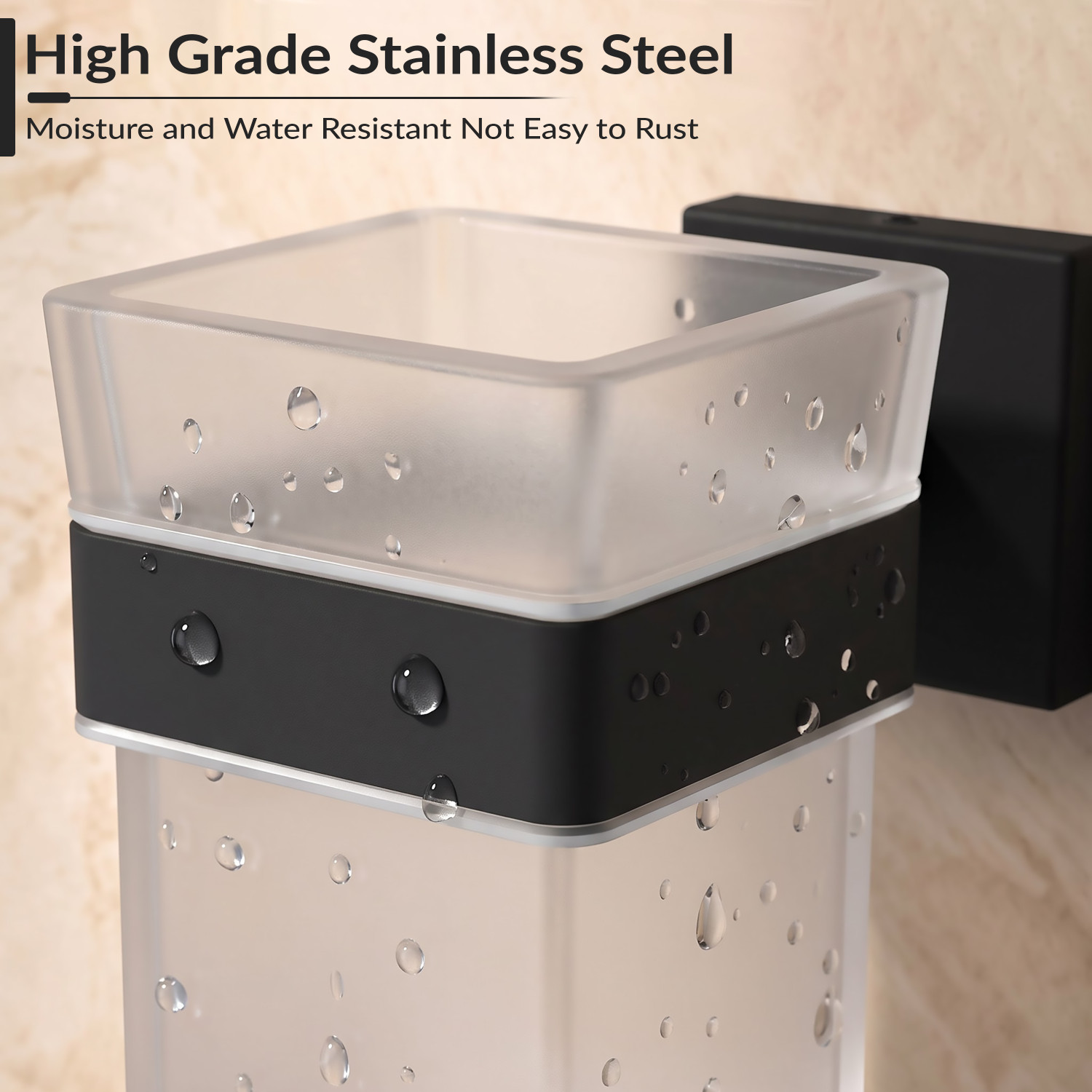 Image of Plantex Aqua Tumbler Holder for Bathroom /Toothbrush Glass Holder for Bathroom-(APS-512) Stainless Steel, Glass Toothbrush Holder