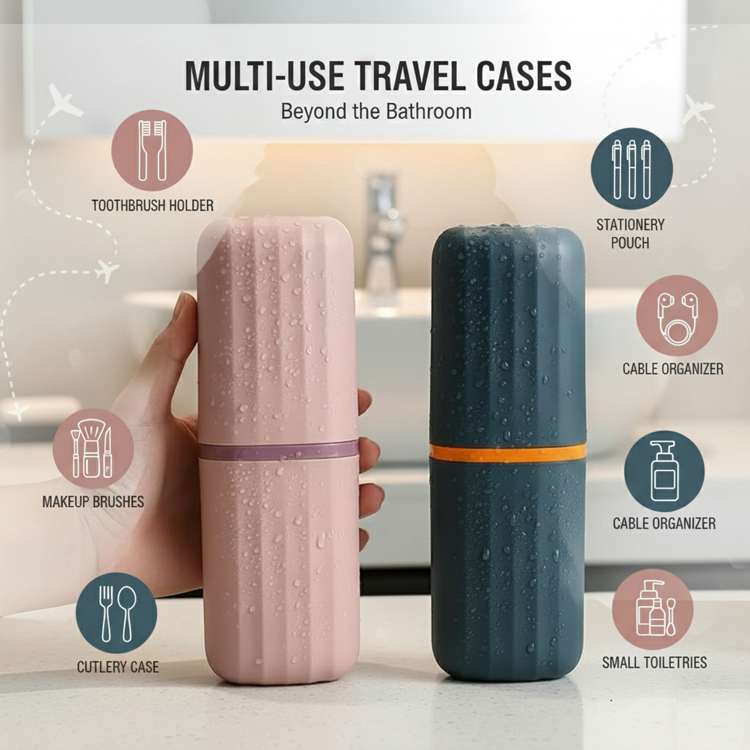 Image of Zenzone Toothpaste Holder Bathroom |Oral Care Accessories Stand |Travel & Home Organizer Plastic Toothbrush Holder
