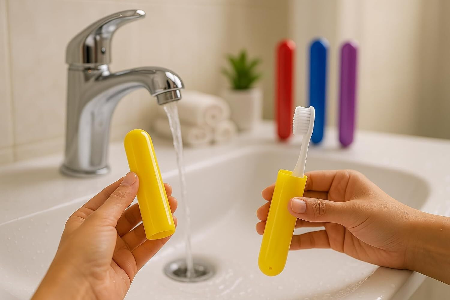 Image of PARAM DHYEY Toothbrush Container Toothbrush Cap, Caps, Cover, Covers, Case (Pack of 4) Plastic Toothbrush Holder