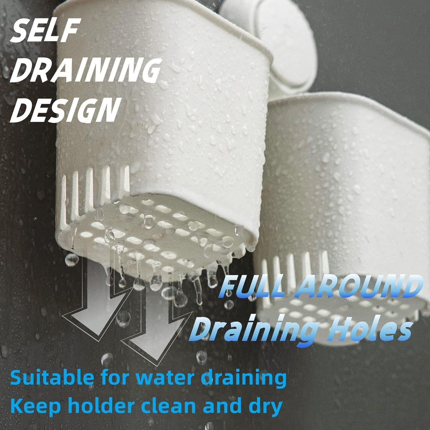 Image of Mataiva Toothbrush Holder For Bathroom, Easy Wall Mount Magic Sticker Self Adhesive Plastic Toothbrush Holder