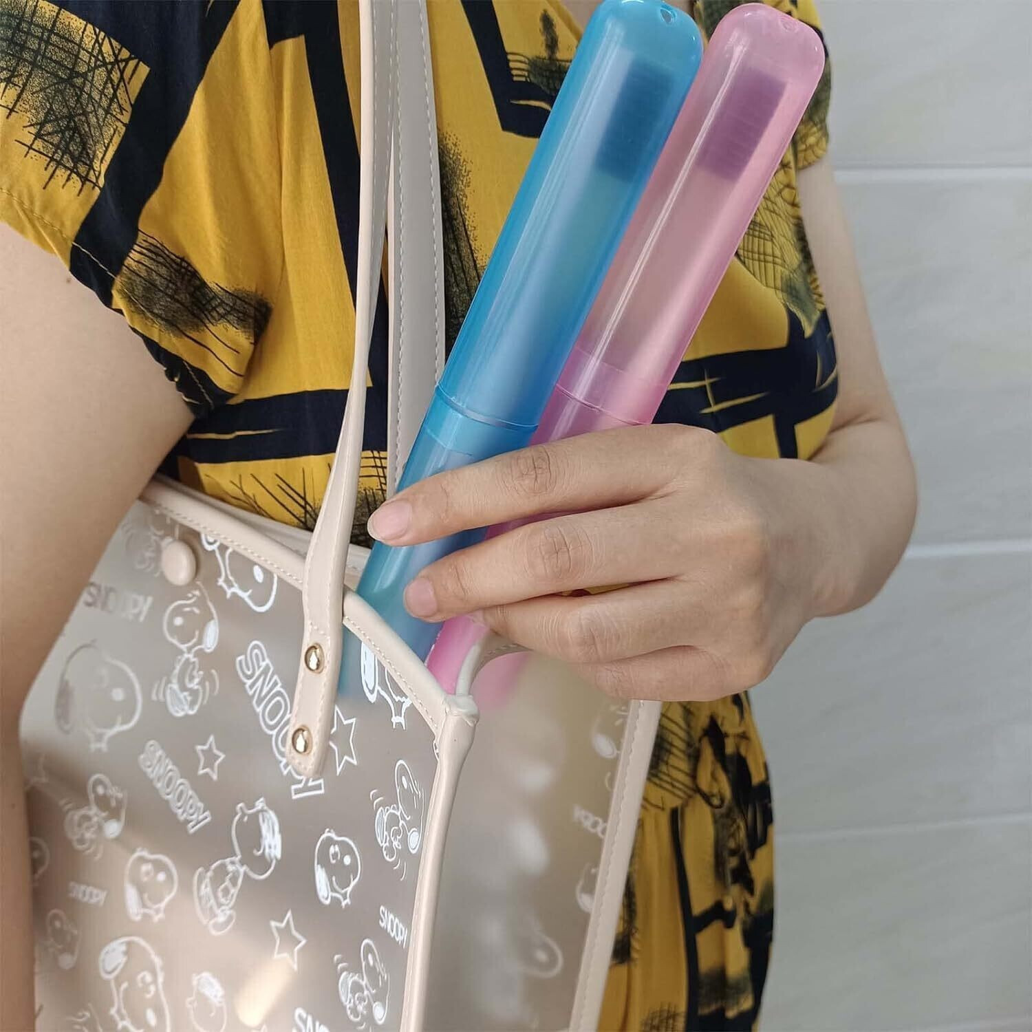 Image of PARAM DHYEY Toothbrush Container Tooth Brush Caps,Capsule for Storage and Travel Plastic Toothbrush Holder