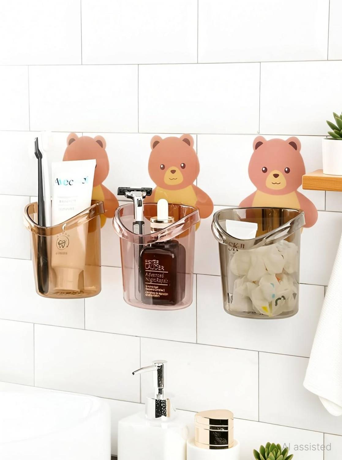 ALICIA Toothbrush Holder Plastic Stand for Toothpaste, Comb, Brush, Cream, Lotion Kids Plastic Toothbrush Holder