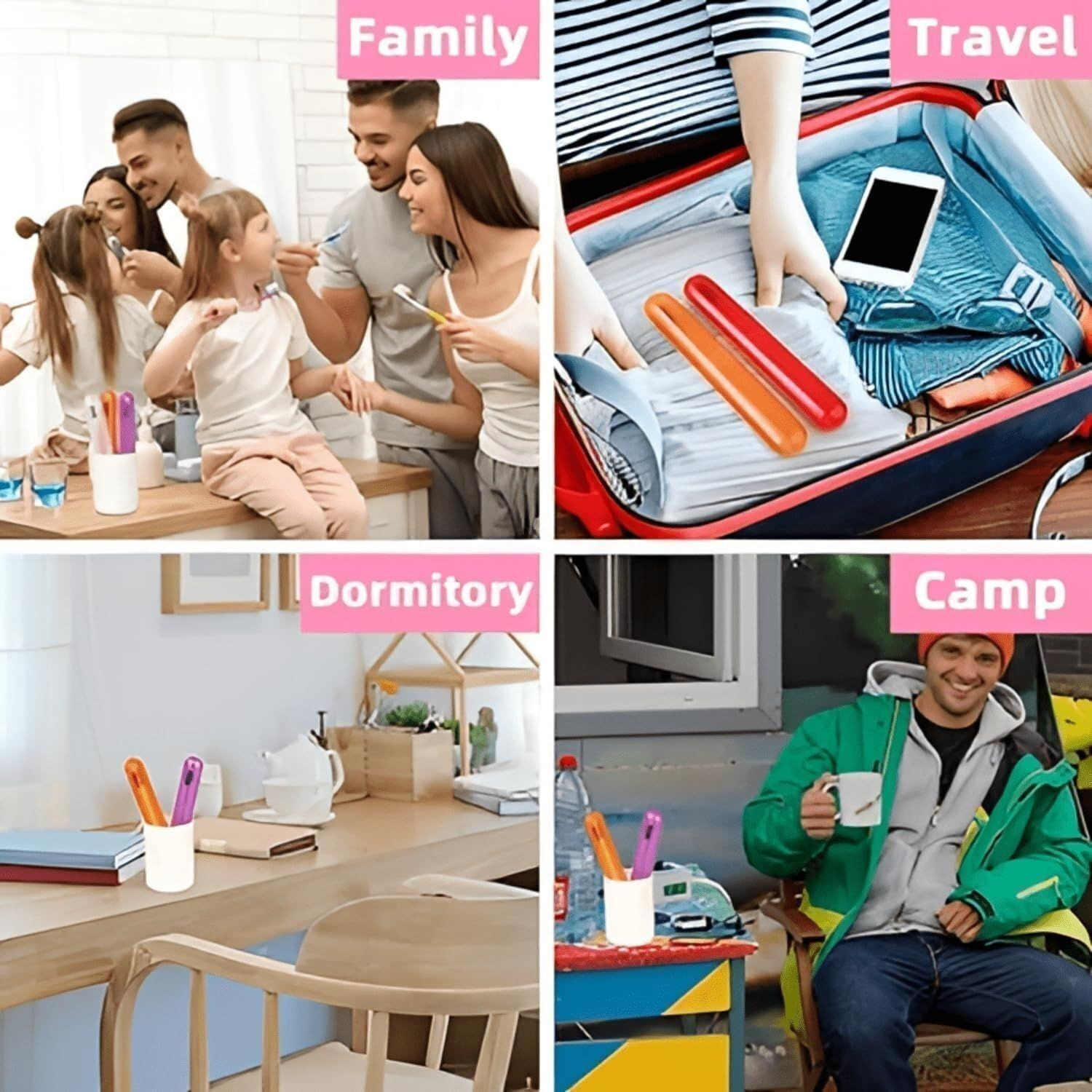 Image of DeoDap Plastic Toothbrush Cover Case | Portable Brush Holder | Toothbrush Case & Cover Plastic Toothbrush Holder