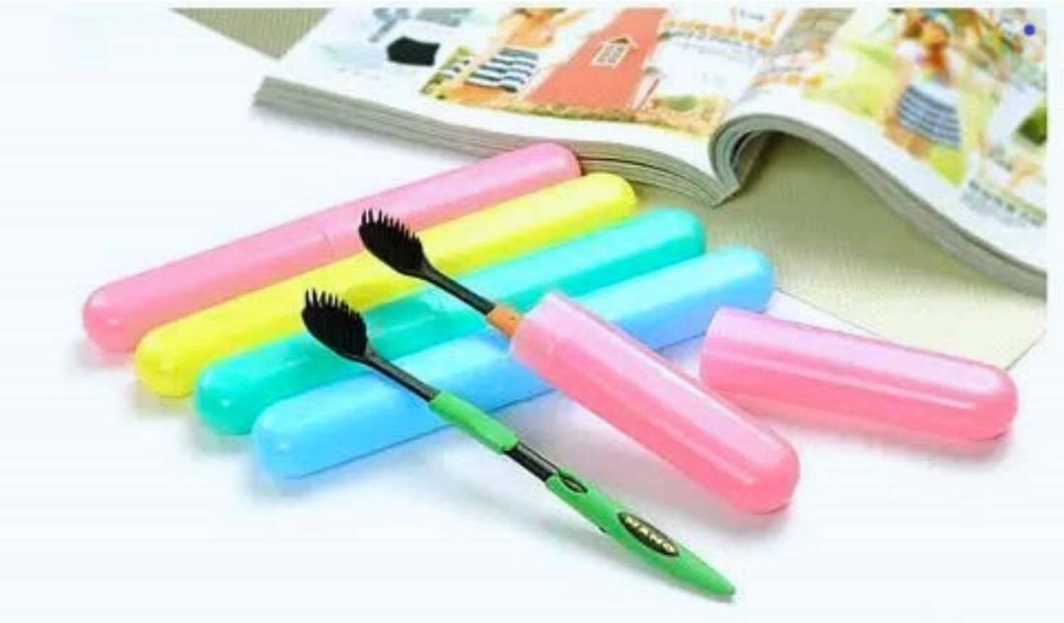 AnjaniputrA Toothbrush Holder for Traveling case for Kids and Adult Toothbrush Covers(4pcs) Plastic Toothbrush Holder