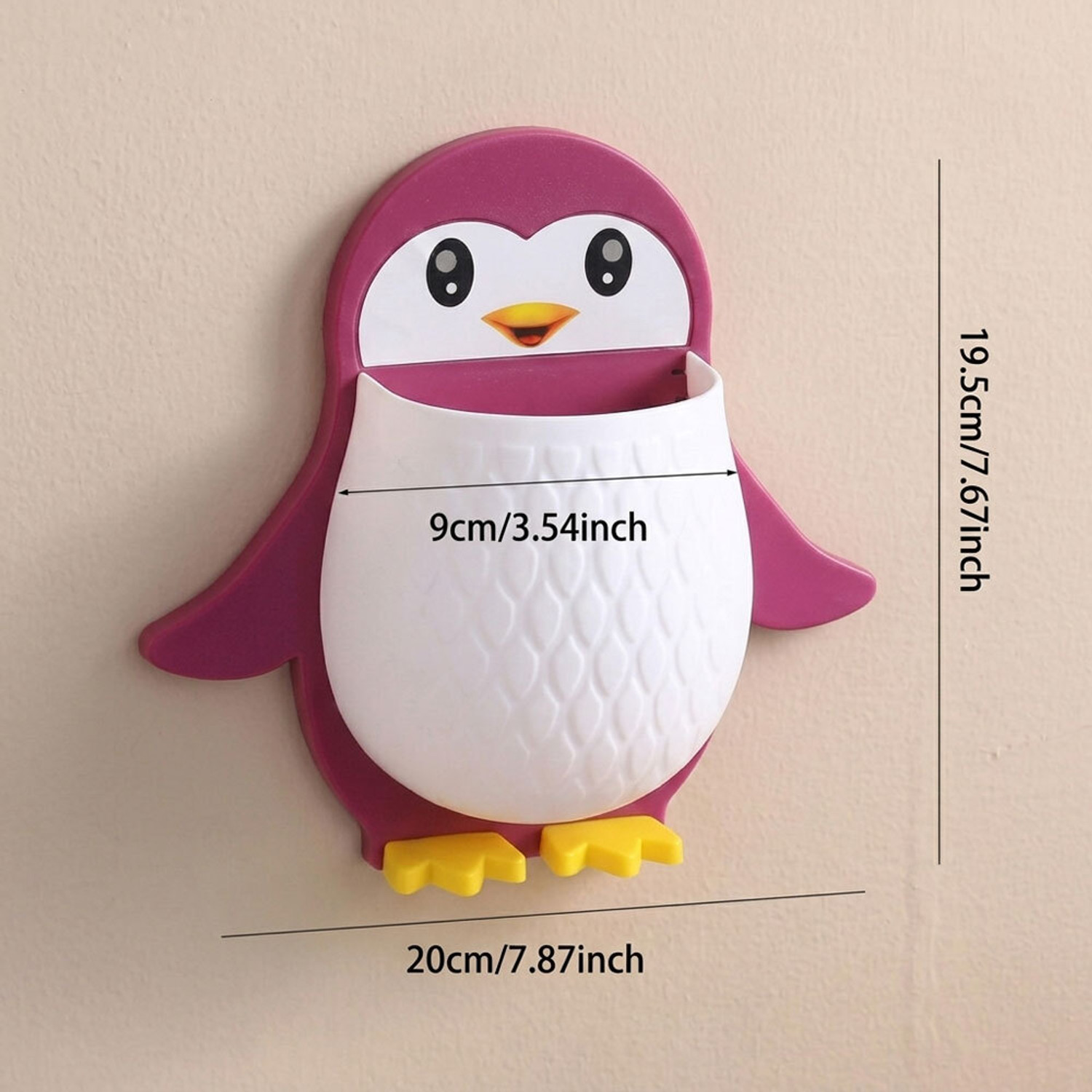 Image of LAYON Pack of 4 Penguin Toothbrush Holder /Storage Organizer in Matte Finish Plastic Toothbrush Holder