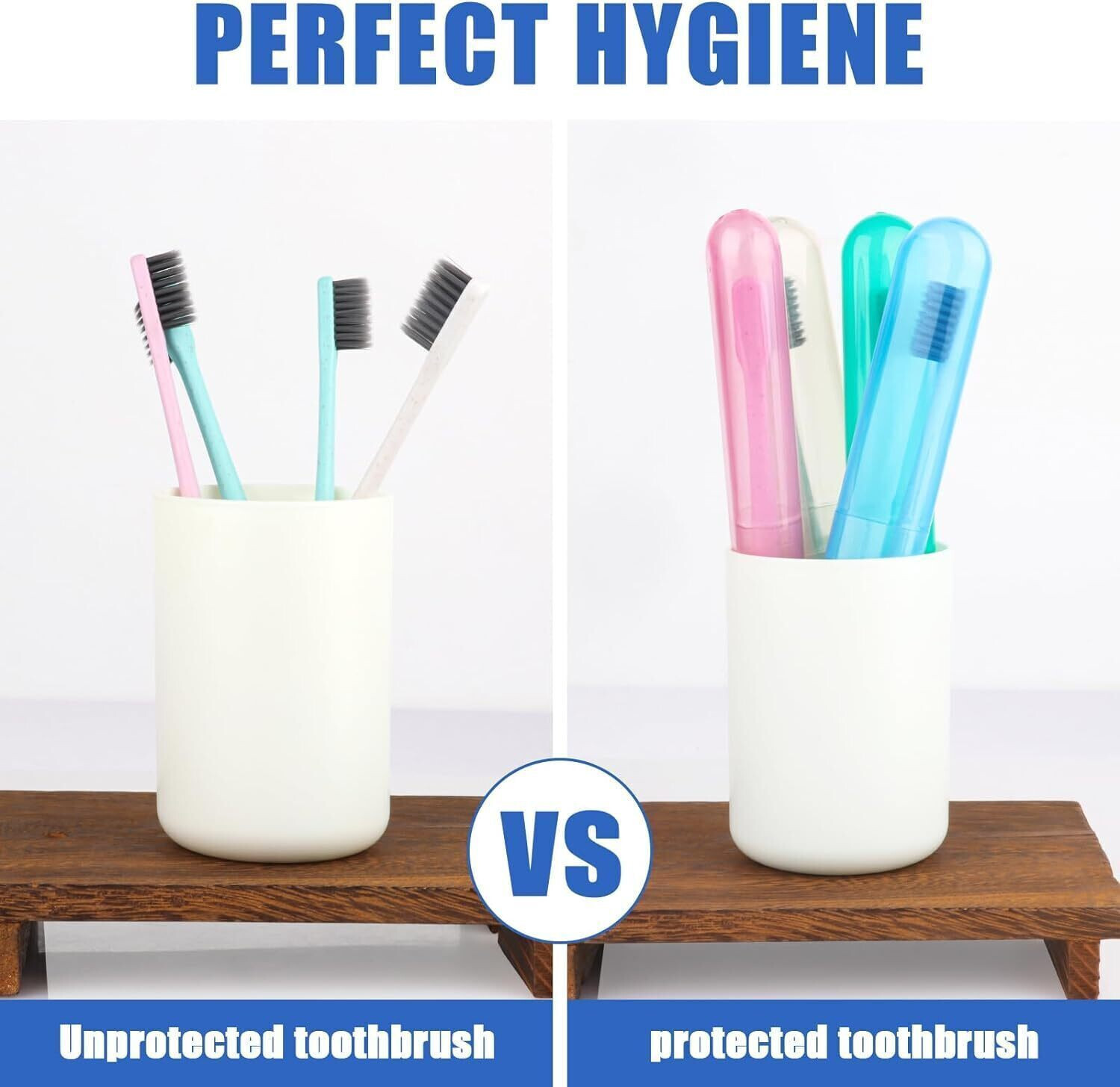 Image of PARAM DHYEY Toothbrush Container Tooth Brush Caps,Capsule for Storage and Travel Plastic Toothbrush Holder