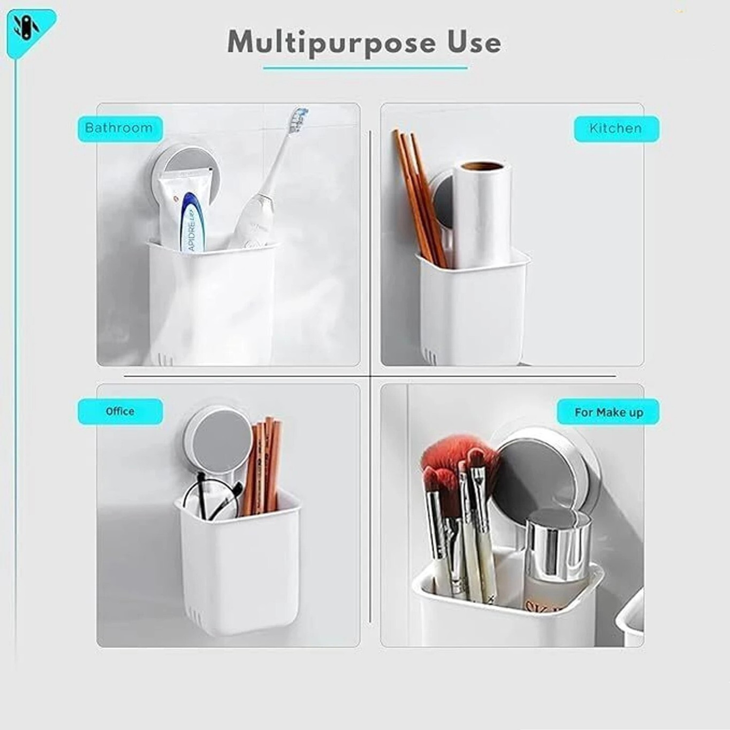 Image of Bowoze Toothbrush Holder Wall Mounted, Tooth Brushes Holder for Bathroom, Brush Holder Plastic Toothbrush Holder